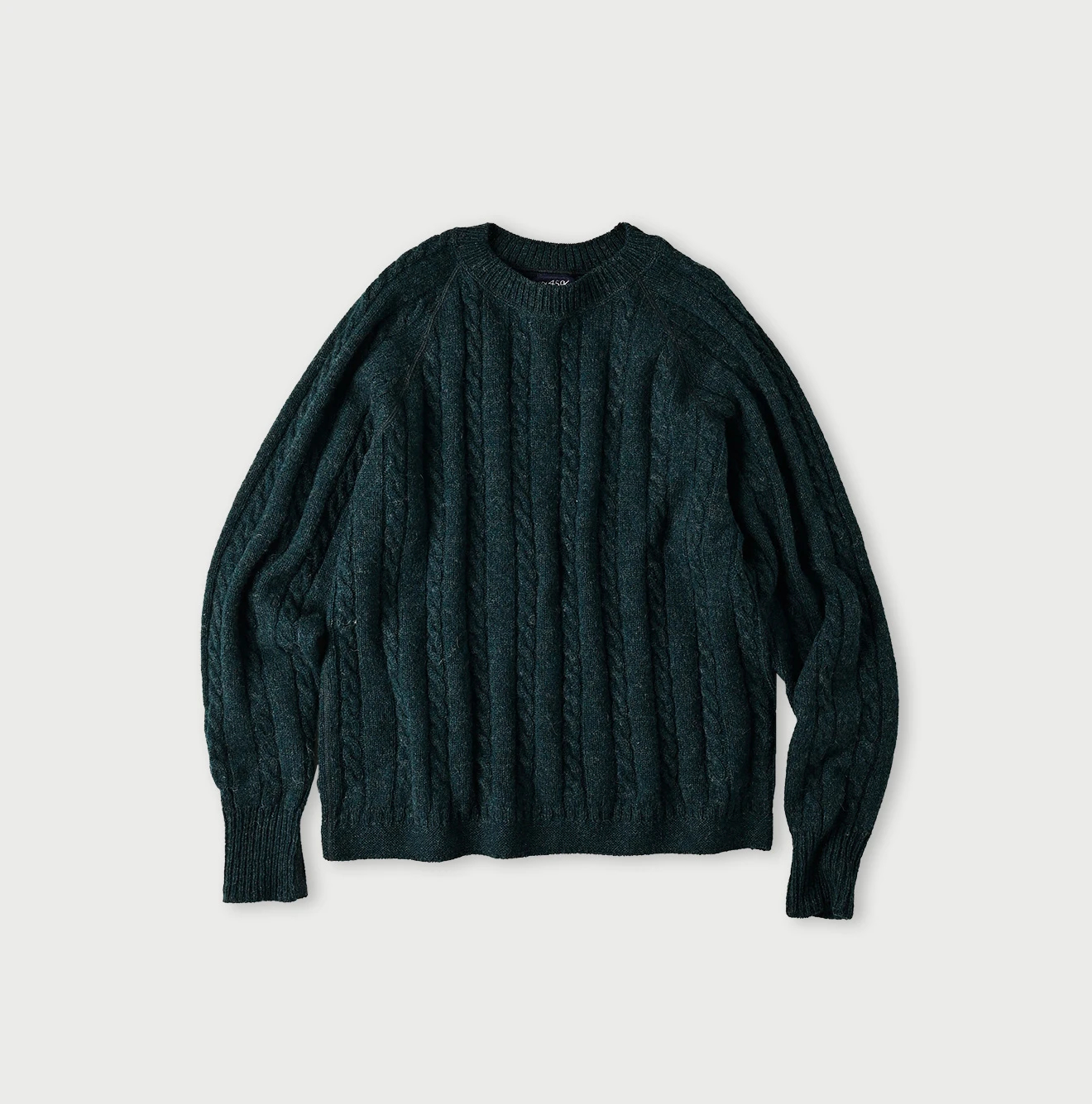 45R(フォーティファイブアール) |シェットランドケーブル縮絨の908ラグランセーター