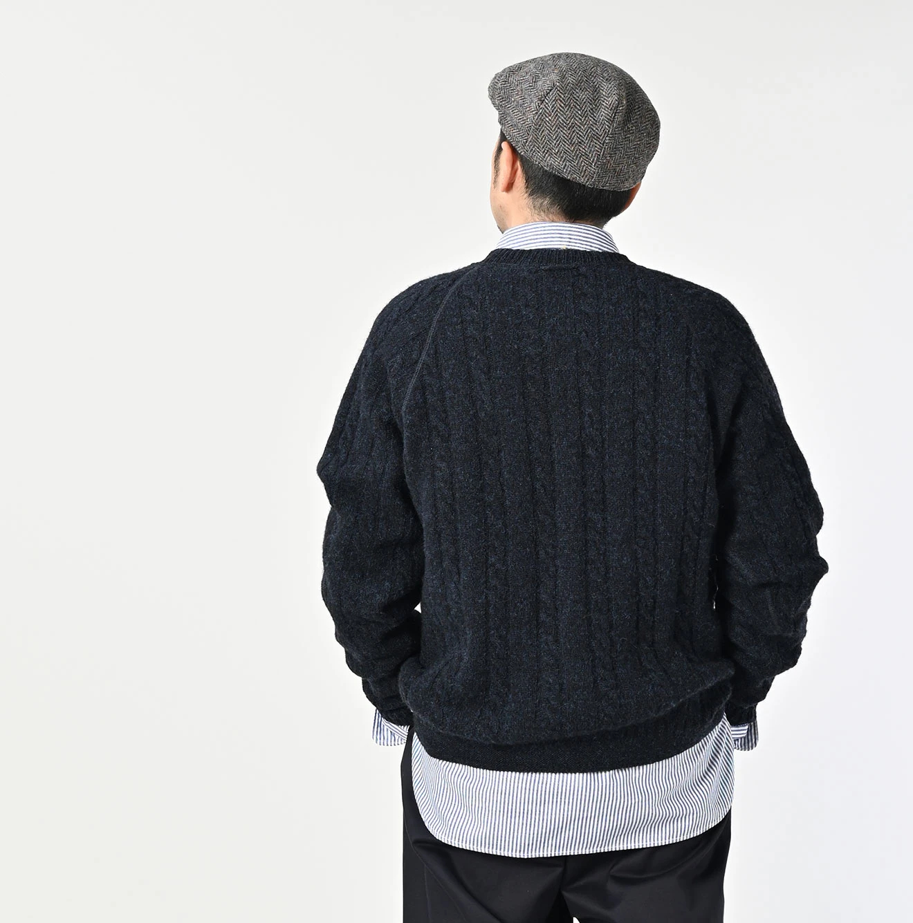 45R(フォーティファイブアール) |シェットランドケーブル縮絨の908ラグランセーター