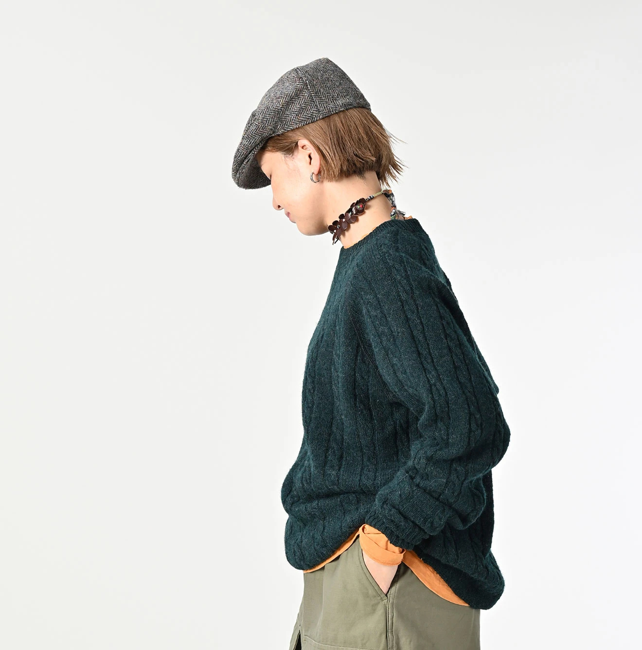 45R(フォーティファイブアール) |シェットランドケーブル縮絨の908ラグランセーター