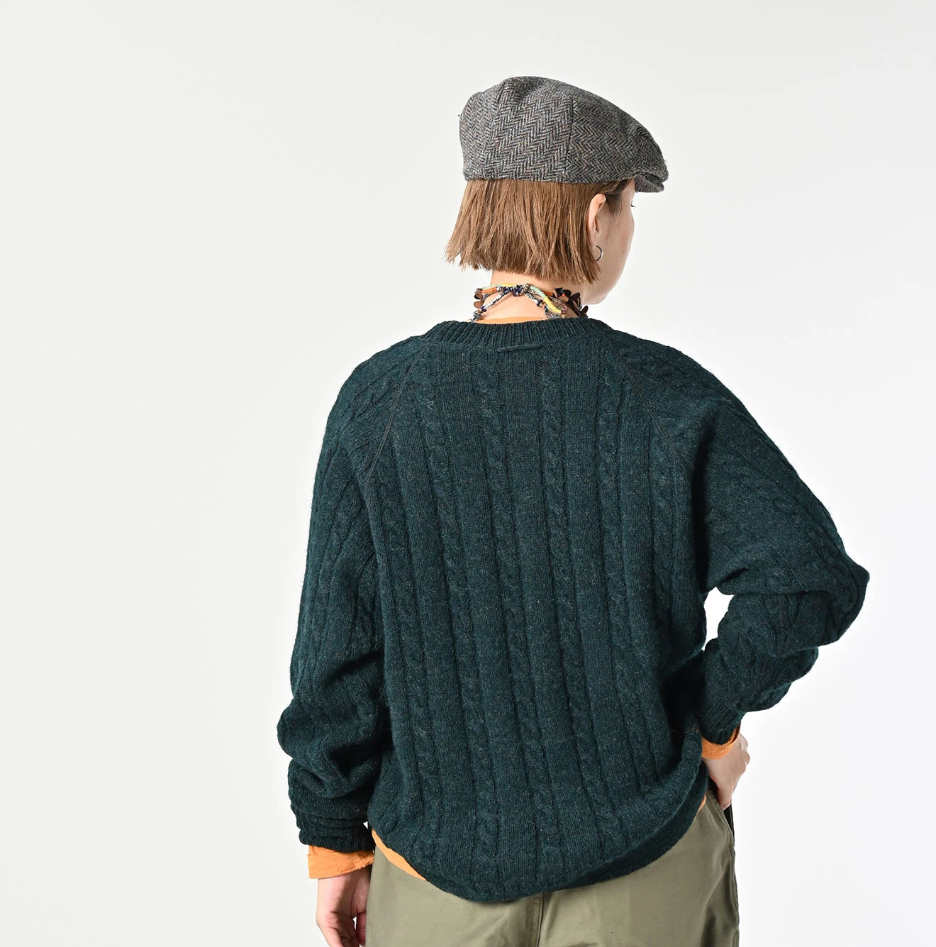 45R(フォーティファイブアール) |シェットランドケーブル縮絨の908ラグランセーター