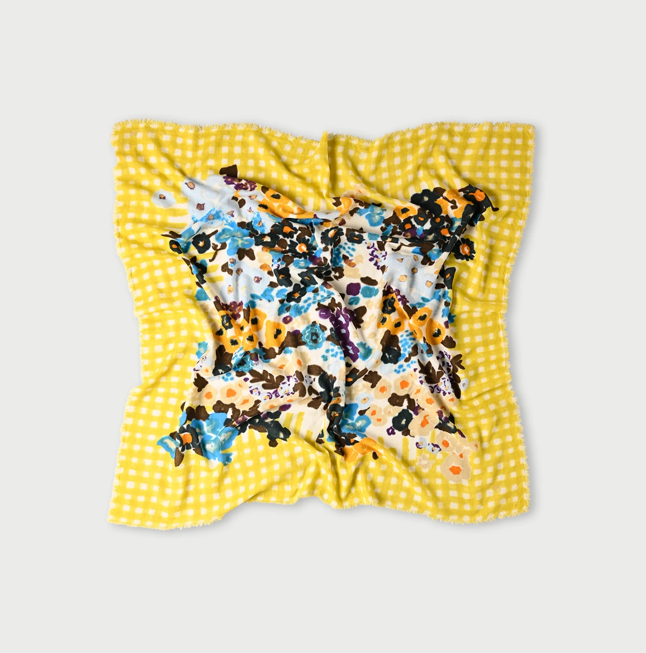 45R(フォーティファイブアール) |フロート綾のギンガムチェックフラワー風呂敷