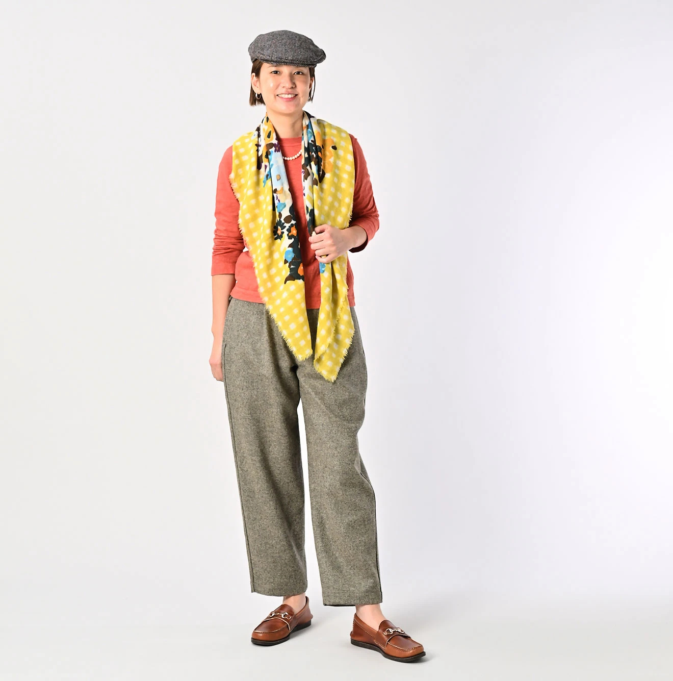 45R(フォーティファイブアール) |フロート綾のギンガムチェックフラワー風呂敷