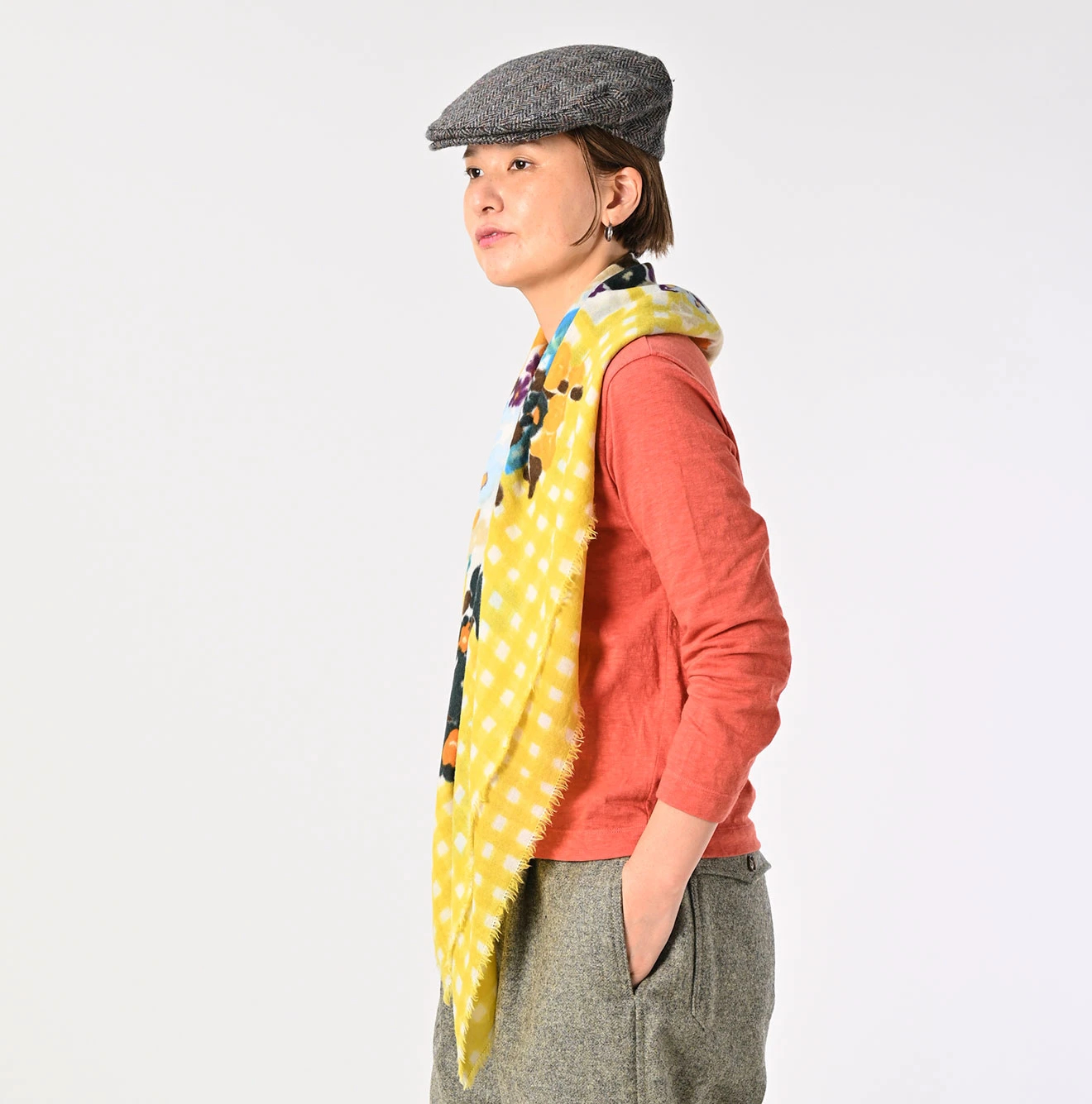 45R(フォーティファイブアール) |フロート綾のギンガムチェックフラワー風呂敷