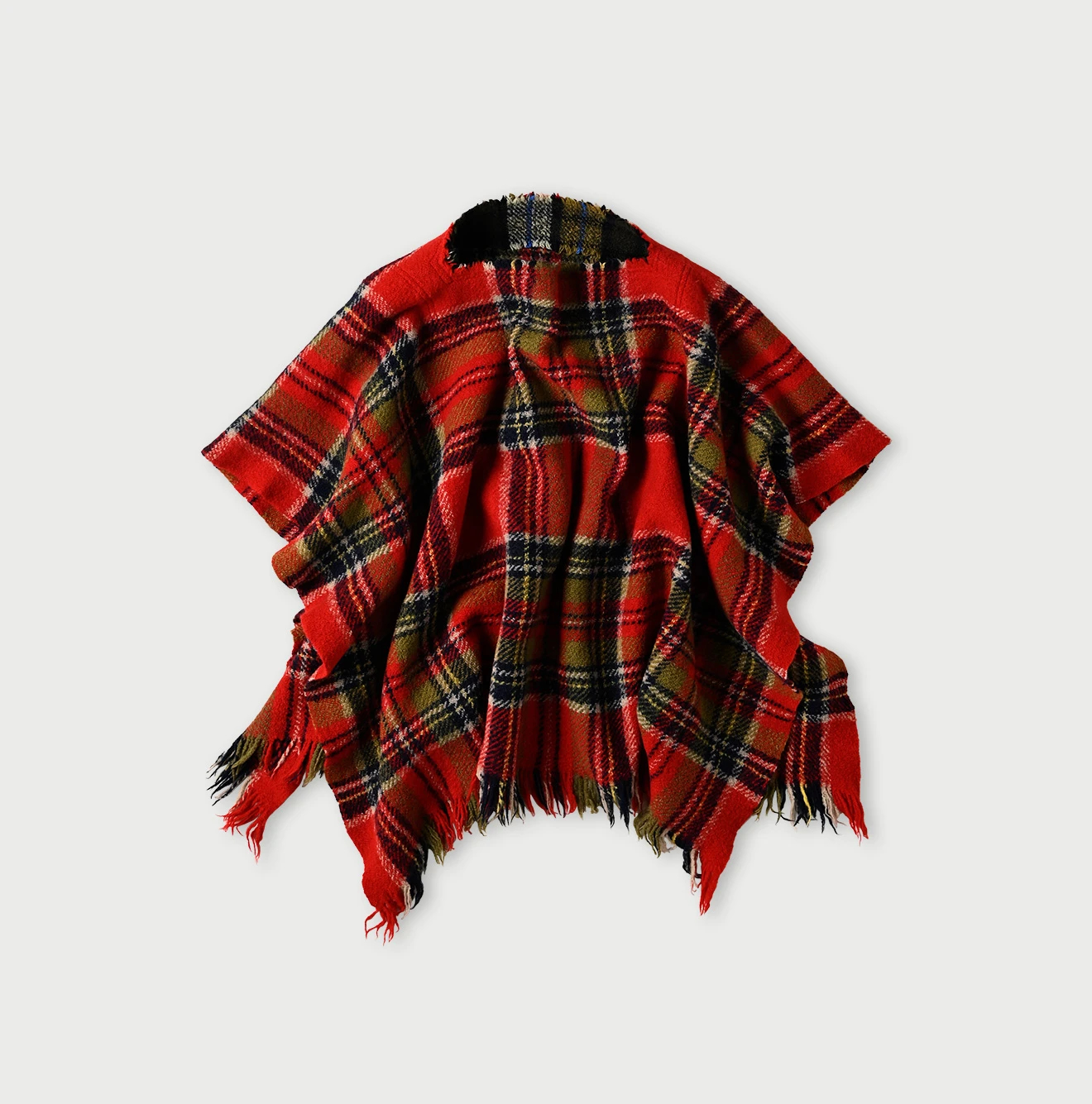 45R(フォーティファイブアール) |インドメリノカシミヤのチェックポンチョ