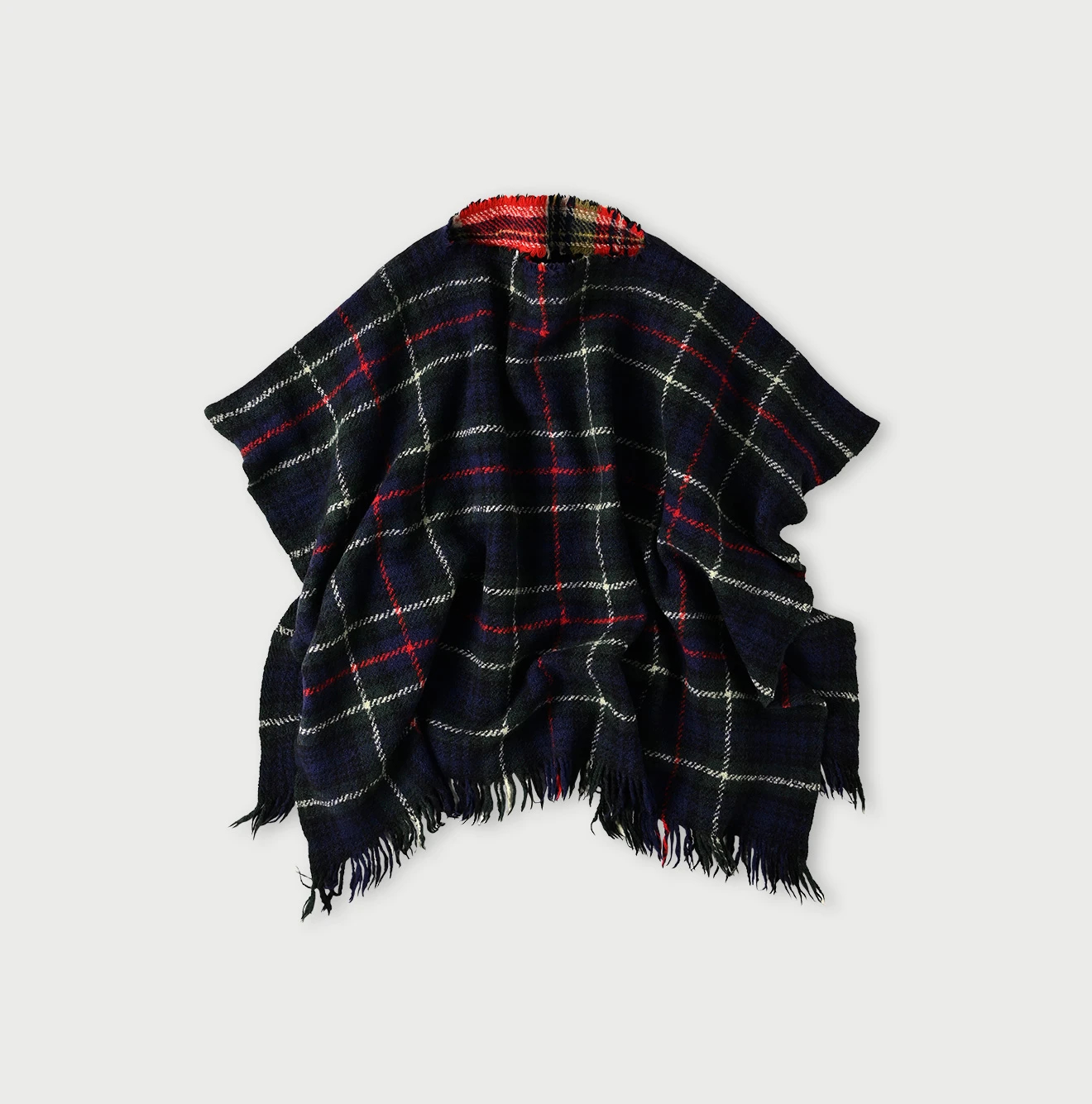 45R(フォーティファイブアール) |インドメリノカシミヤのチェックポンチョ