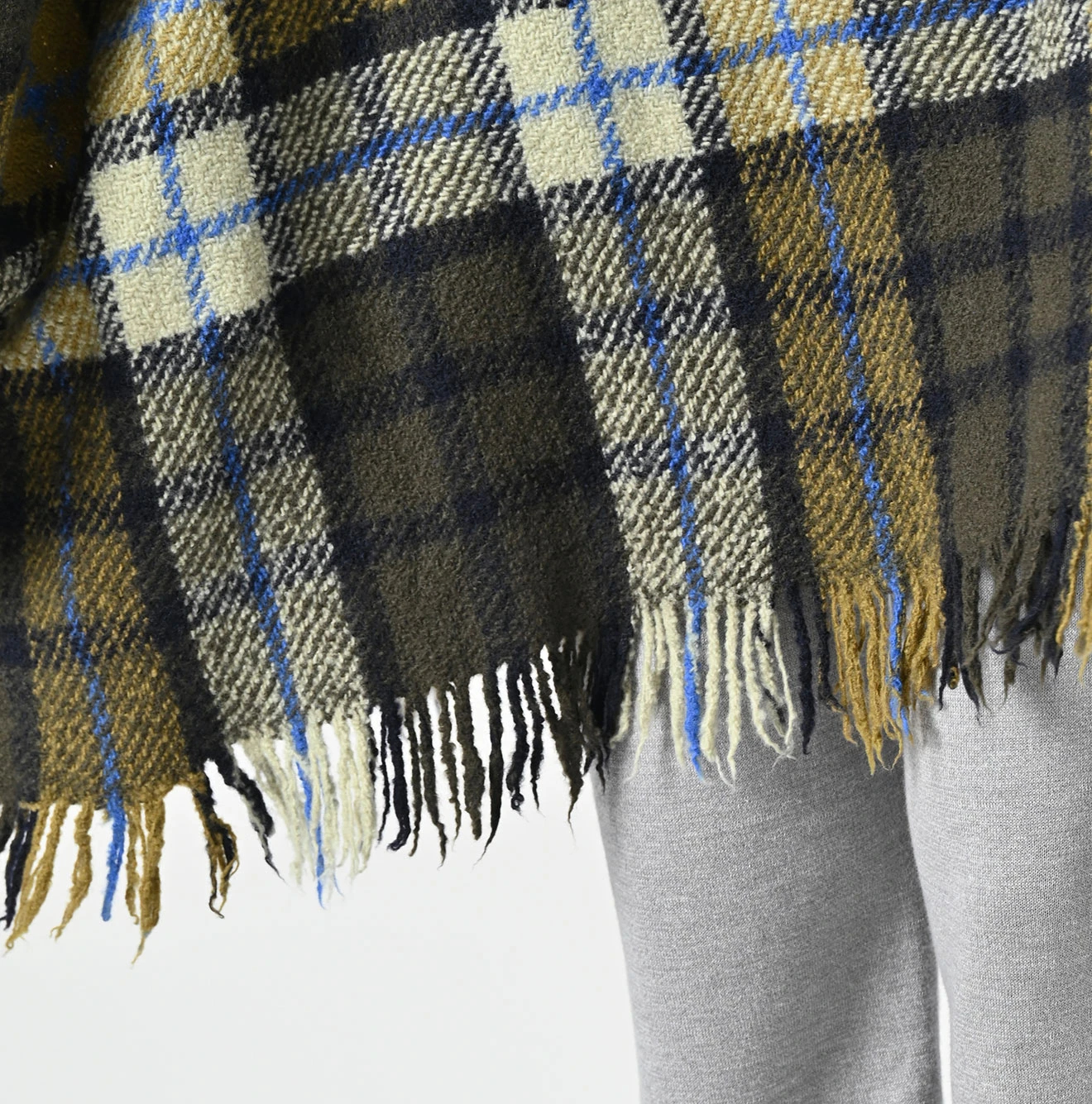 45R(フォーティファイブアール) |インドメリノカシミヤのチェックポンチョ