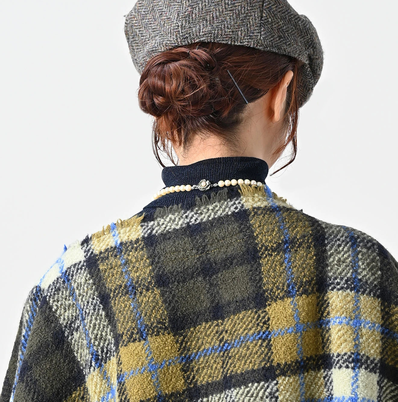 45R(フォーティファイブアール) |インドメリノカシミヤのチェックポンチョ