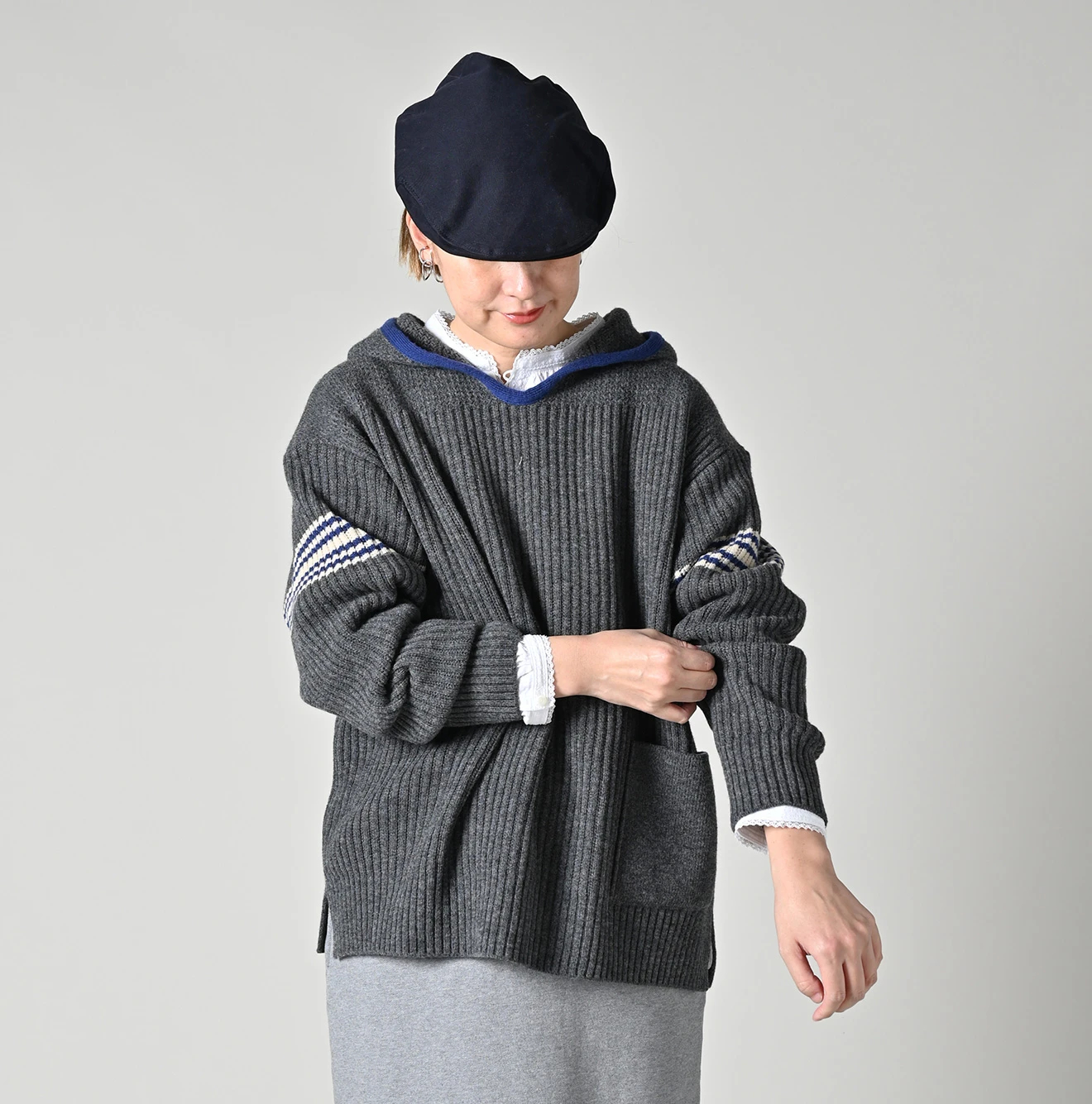 45R(フォーティファイブアール) |畦編み縮絨ウールの908スノーセーター