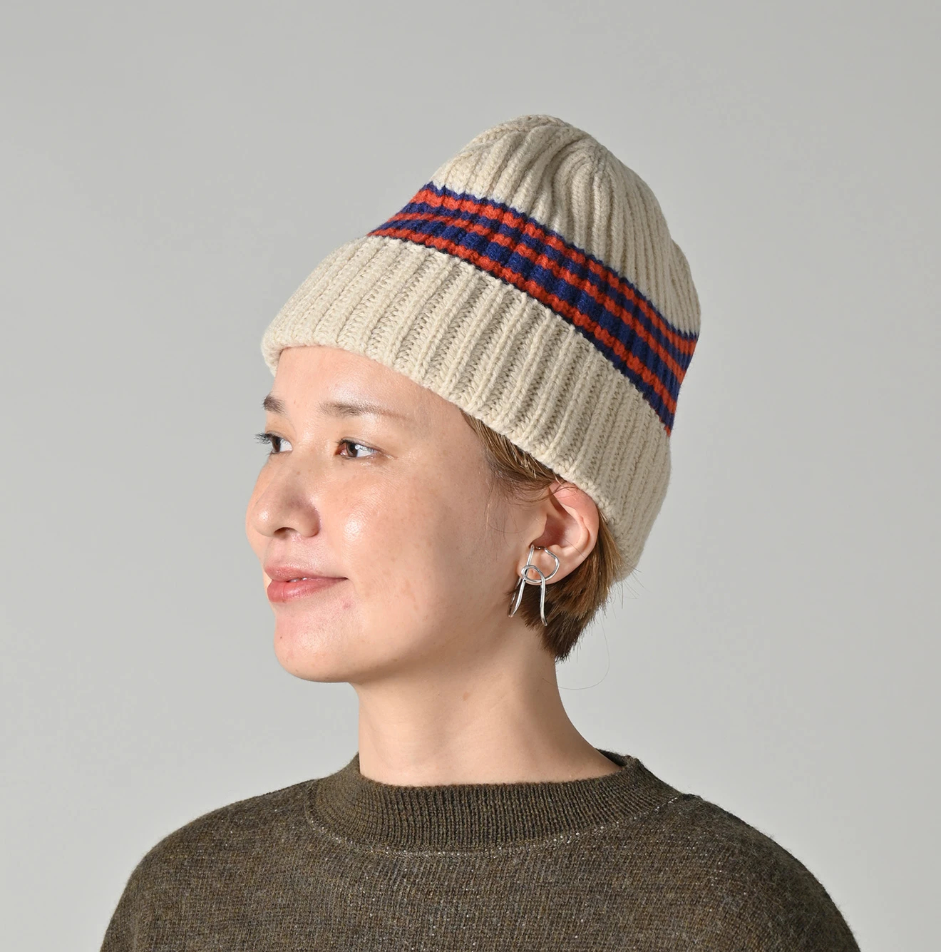 45R(フォーティファイブアール) |畦編み縮絨ウールのスノーキャップ