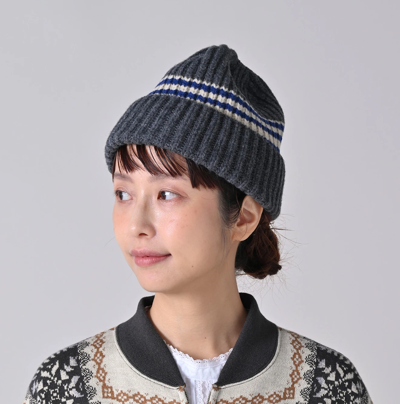 45R(フォーティファイブアール) |畦編み縮絨ウールのスノーキャップ