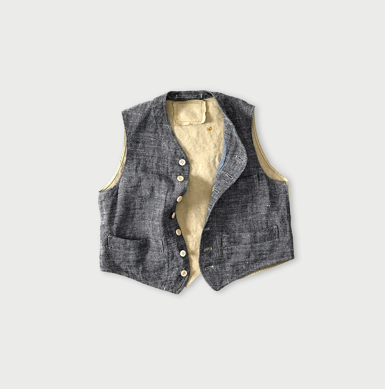 45R コットンニット　インディゴベスト コットンニットインディゴベスト コバルトブルー cotton knit indigo