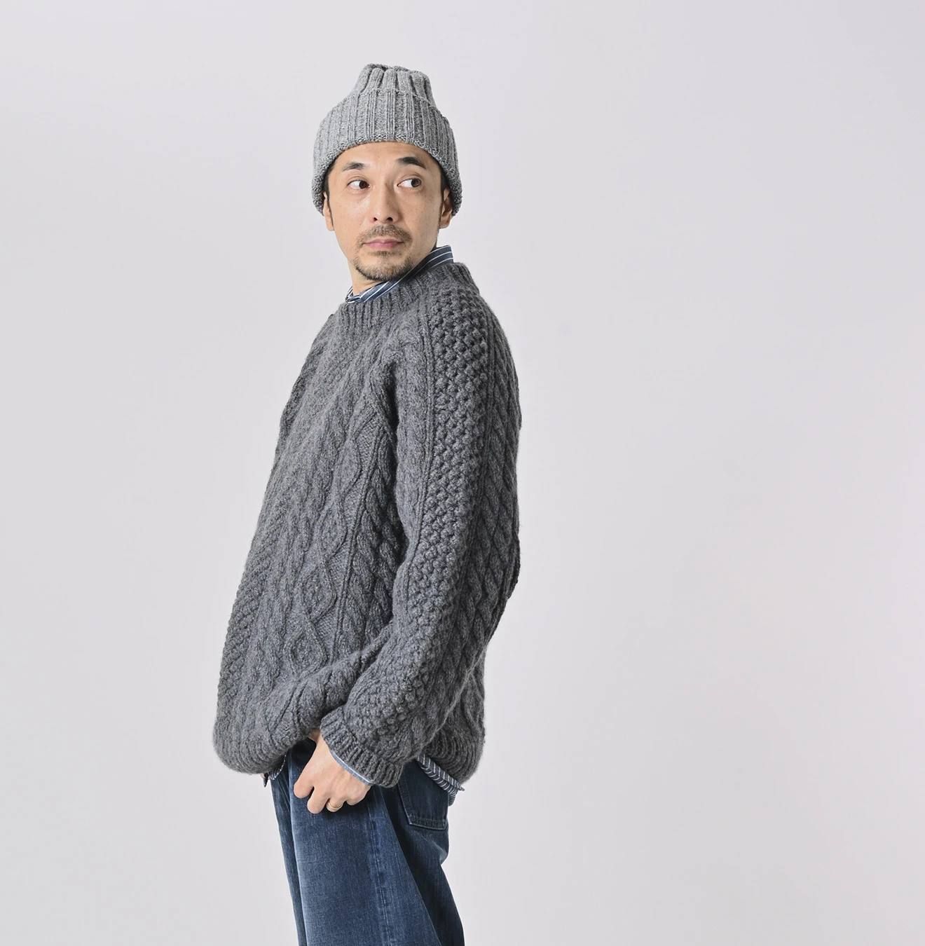 45R(フォーティファイブアール) |カシミヤの908アランセーター