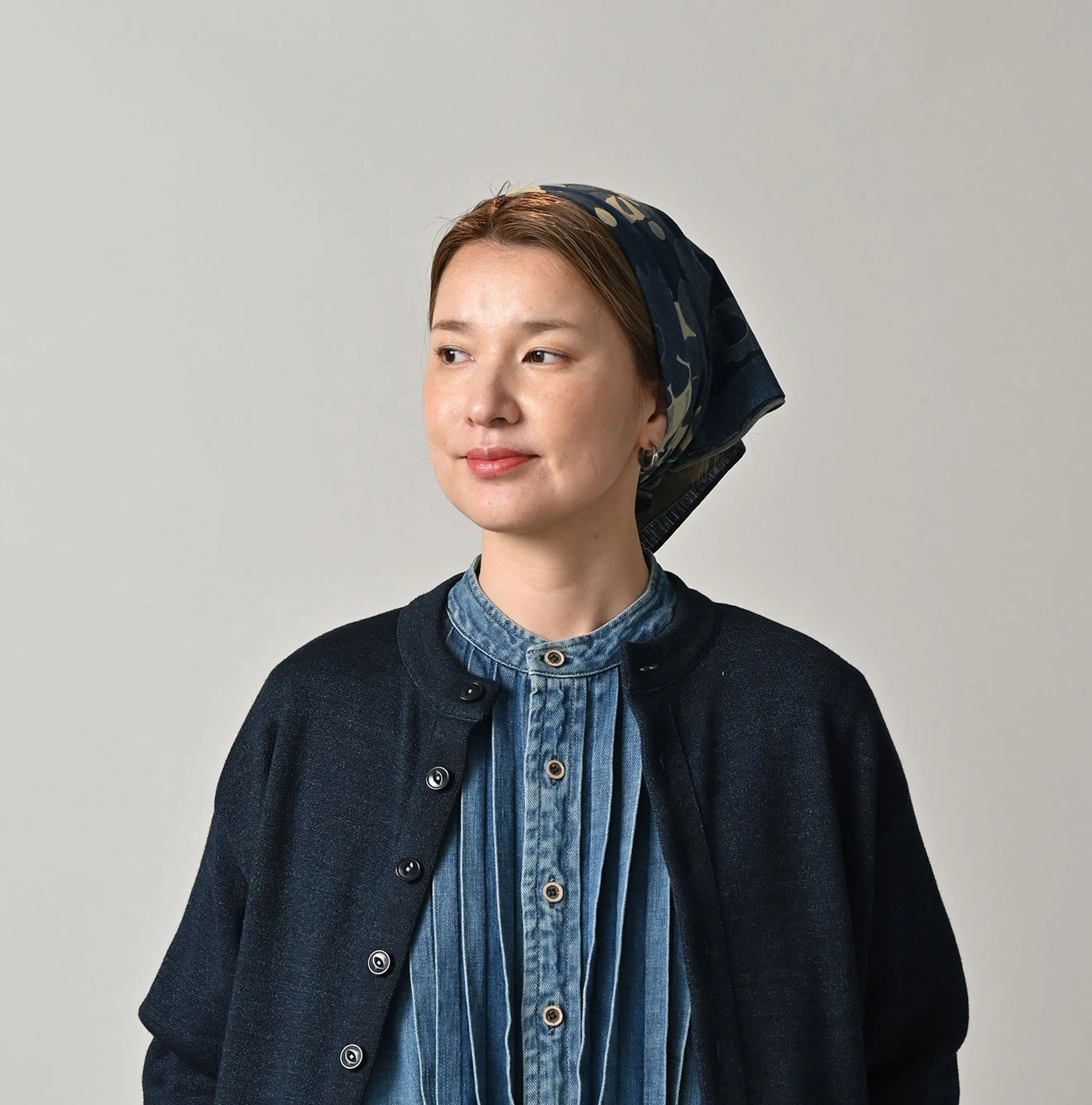 45R(フォーティファイブアール) |天竺のHAPPYらくがきバンダナ（インディゴ）