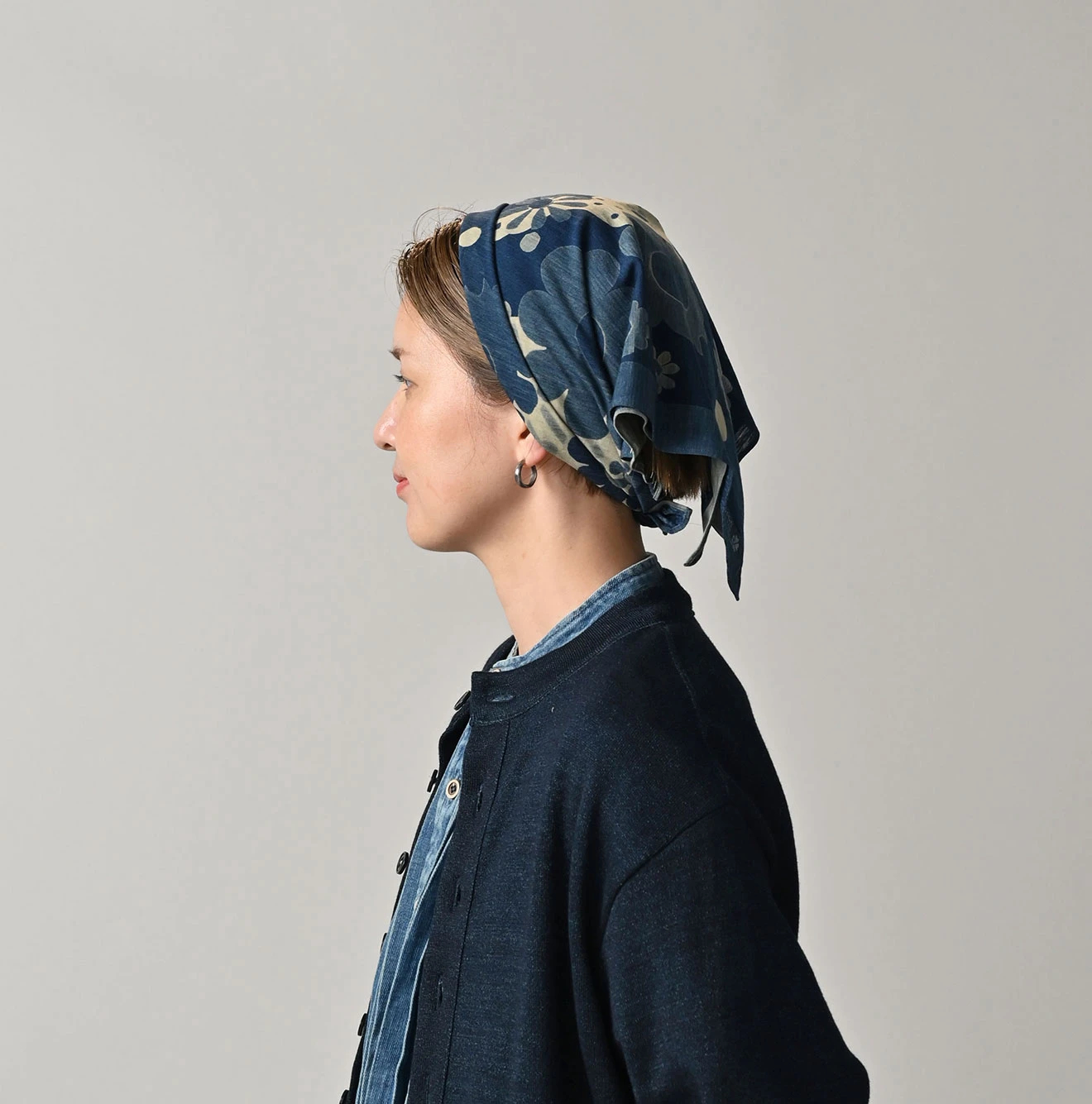 45R(フォーティファイブアール) |天竺のHAPPYらくがきバンダナ（インディゴ）