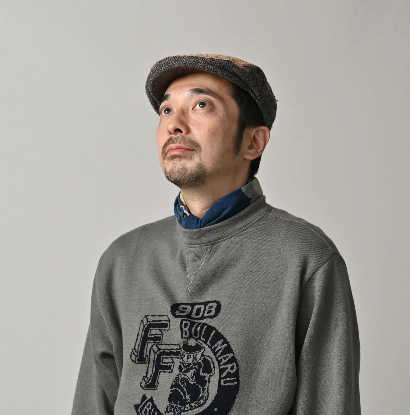 45R(フォーティファイブアール) |天竺のHAPPYらくがきバンダナ（インディゴ）