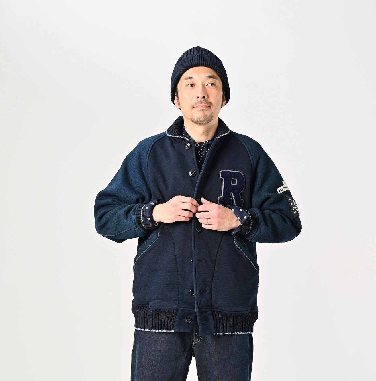 新品　45rpm北海道本裏毛ジャケット 　インディゴ 45R（フォーティファイブアール）| 北海道本裏毛の908スタジアム