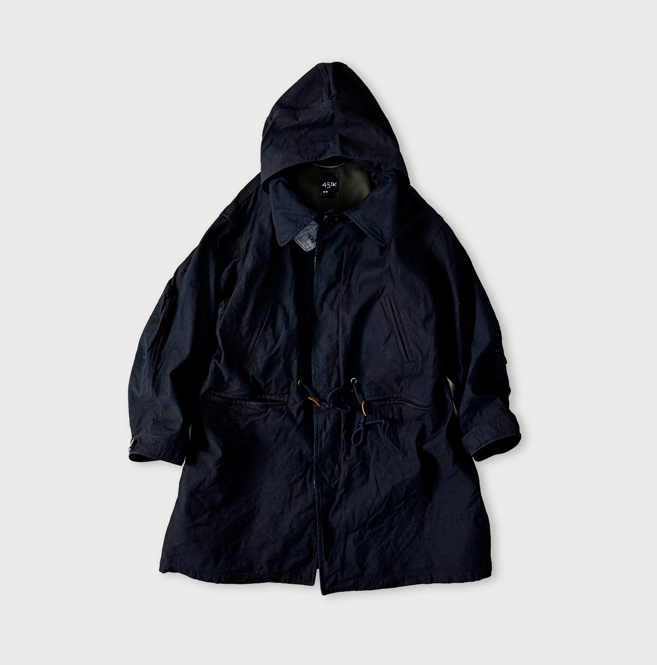 45R(フォーティファイブアール) |バックサテン×ナイロン裏毛の908カナディアンモッズコート（インディゴ）