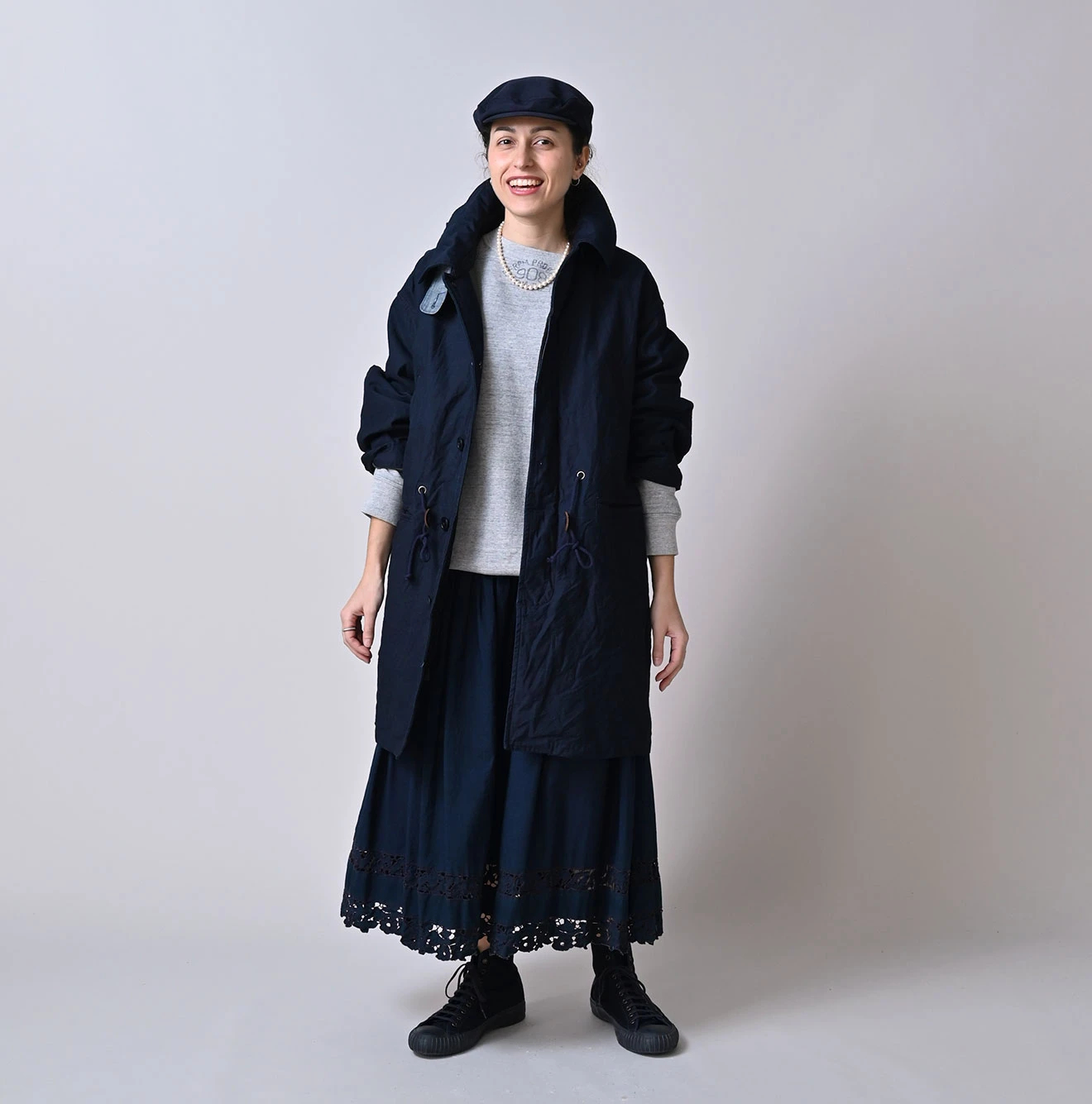 45R(フォーティファイブアール) |バックサテン×ナイロン裏毛の908カナディアンモッズコート（インディゴ）