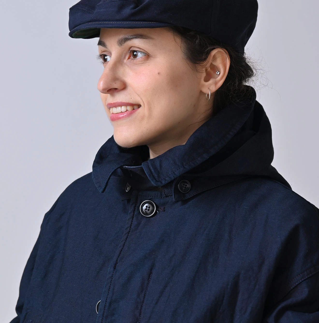 45R(フォーティファイブアール) |バックサテン×ナイロン裏毛の908カナディアンモッズコート（インディゴ）