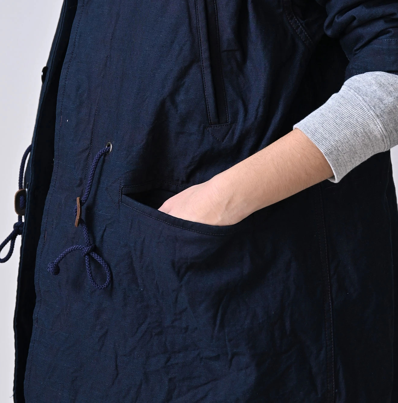 45R(フォーティファイブアール) |バックサテン×ナイロン裏毛の908カナディアンモッズコート（インディゴ）