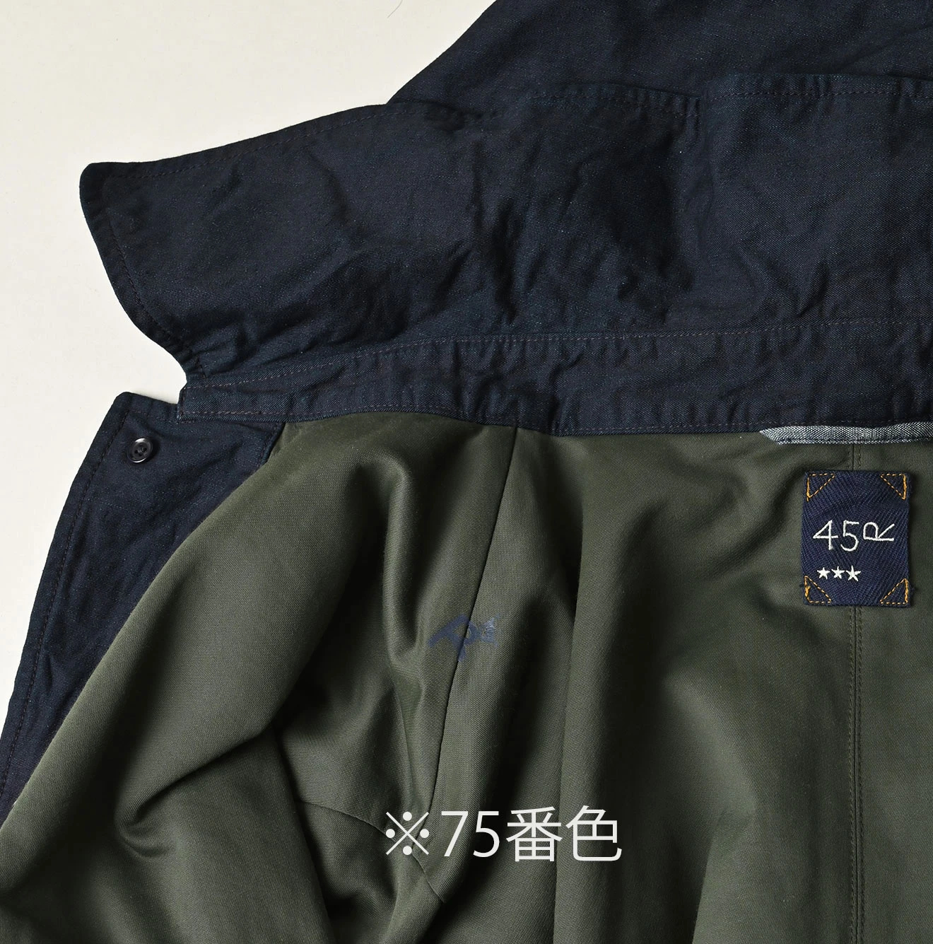 45R(フォーティファイブアール) |バックサテン×ナイロン裏毛の908カナディアンモッズコート（インディゴ）