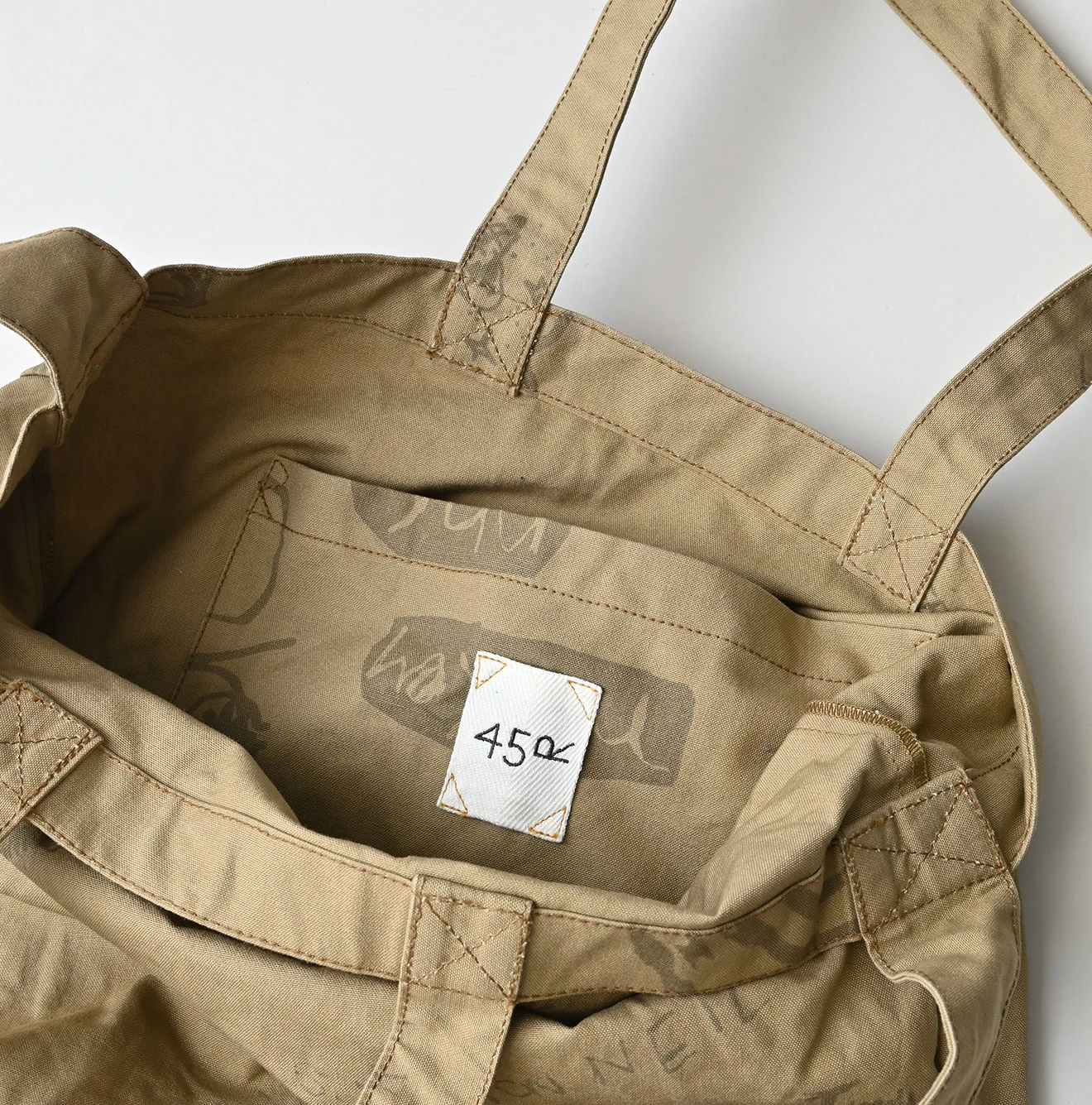 45R(フォーティファイブアール) |ダック落書きプリントの45星トート（中）