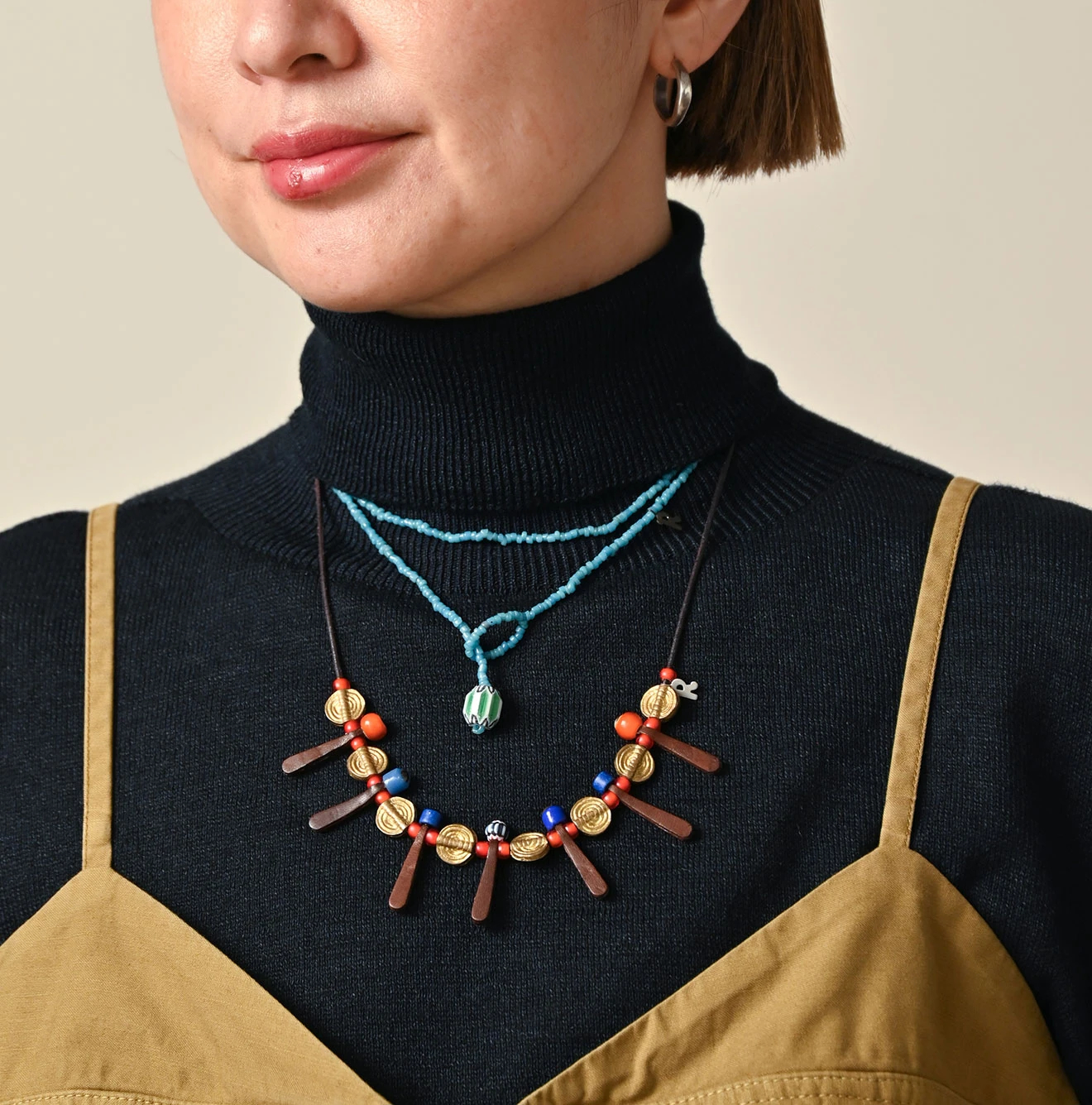 45R(フォーティファイブアール) |トンボ玉×レザーのチョーカー