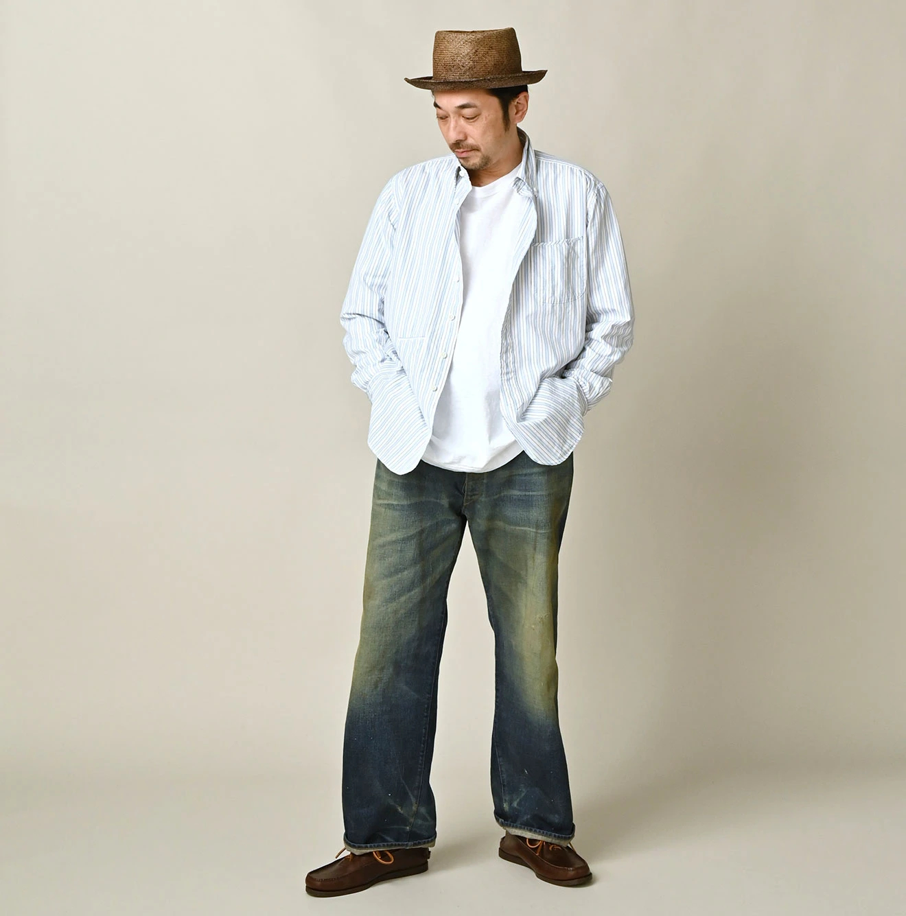 45R(フォーティファイブアール) |180番三子の908ローファーボタンダウンシャツ