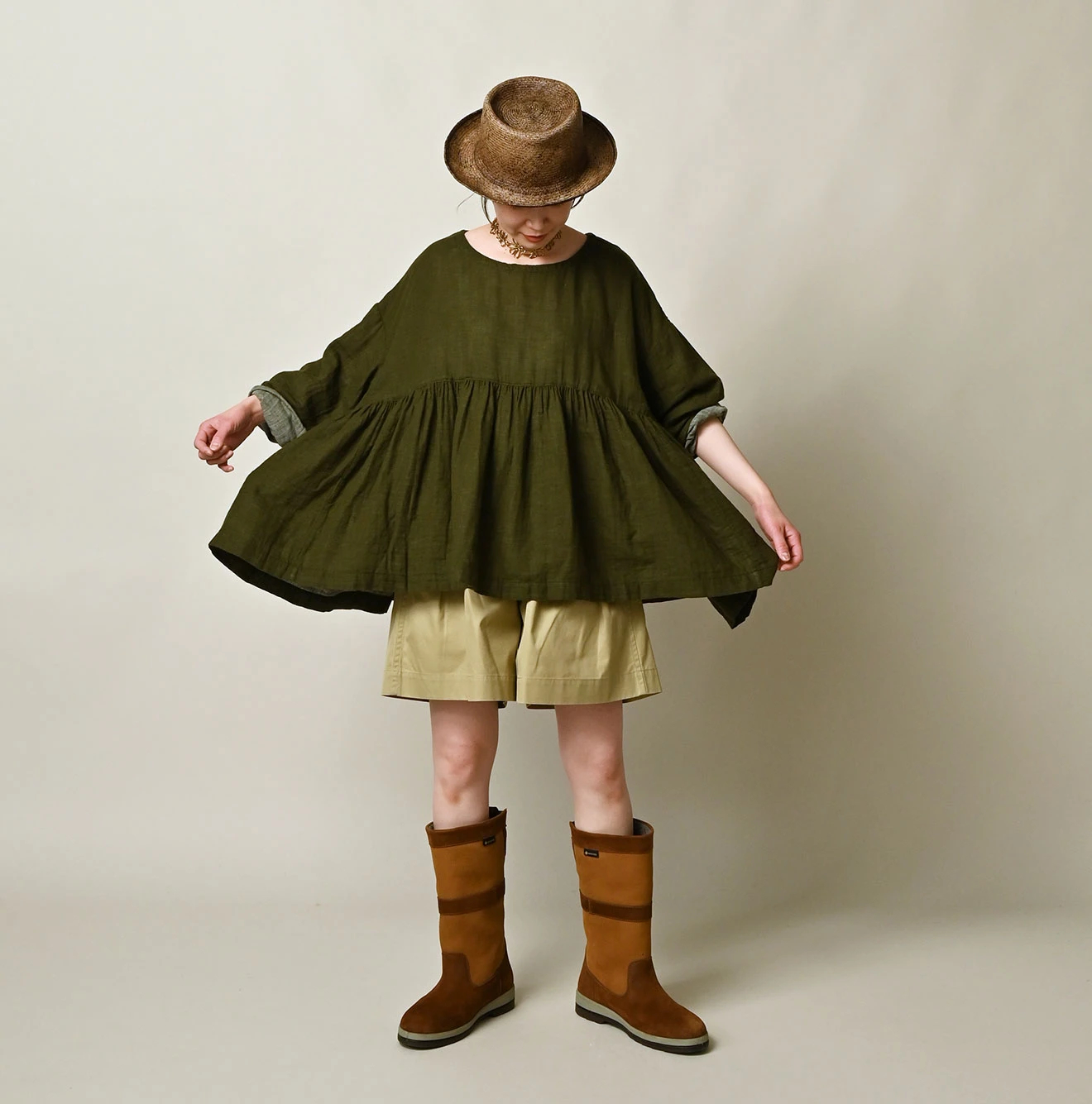 45R(フォーティファイブアール) |ONEONE 宝物のギャザーブラウス