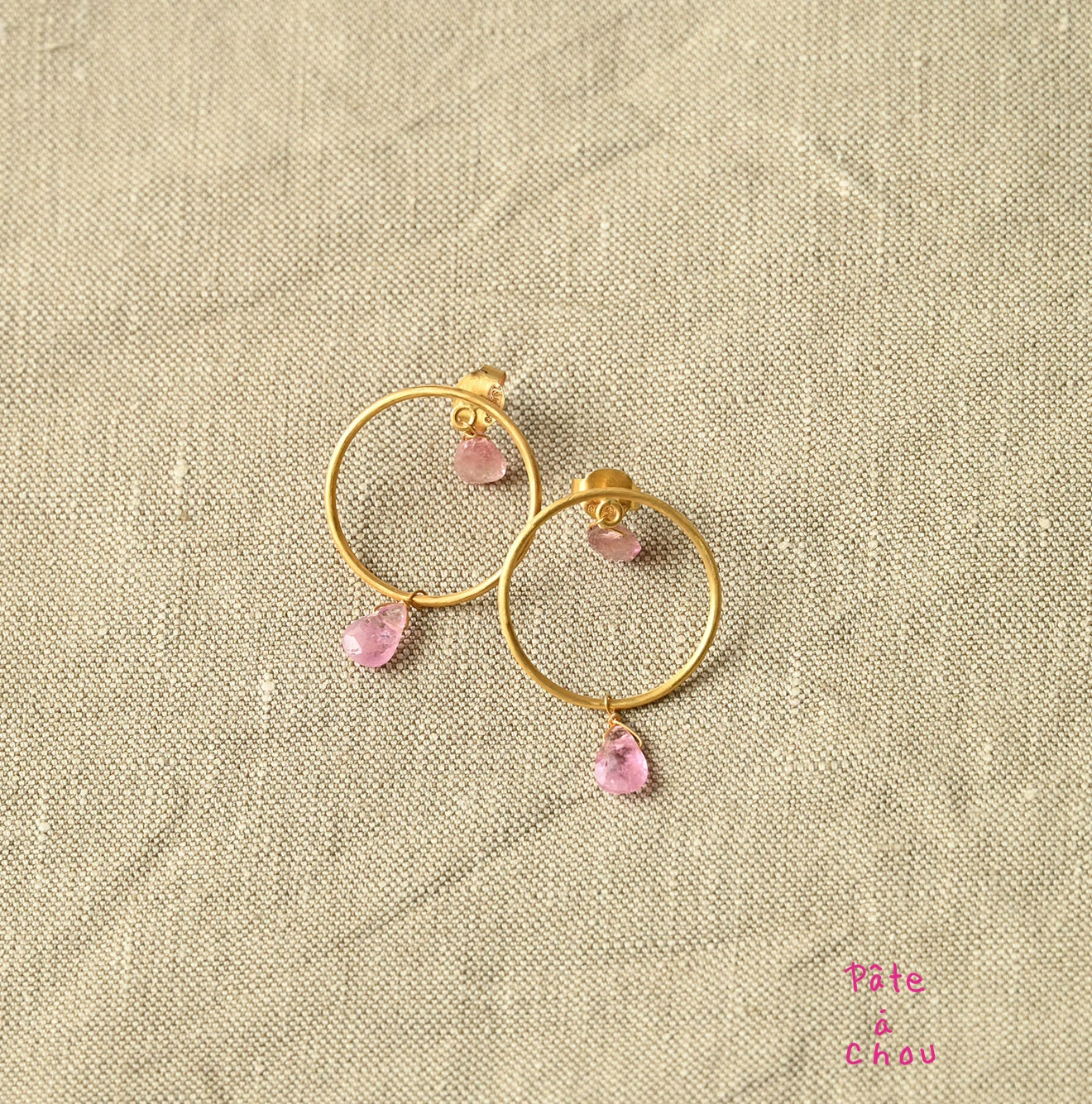 45R(フォーティファイブアール) |パトアシュ ストーン×ゴールドリングのピアス