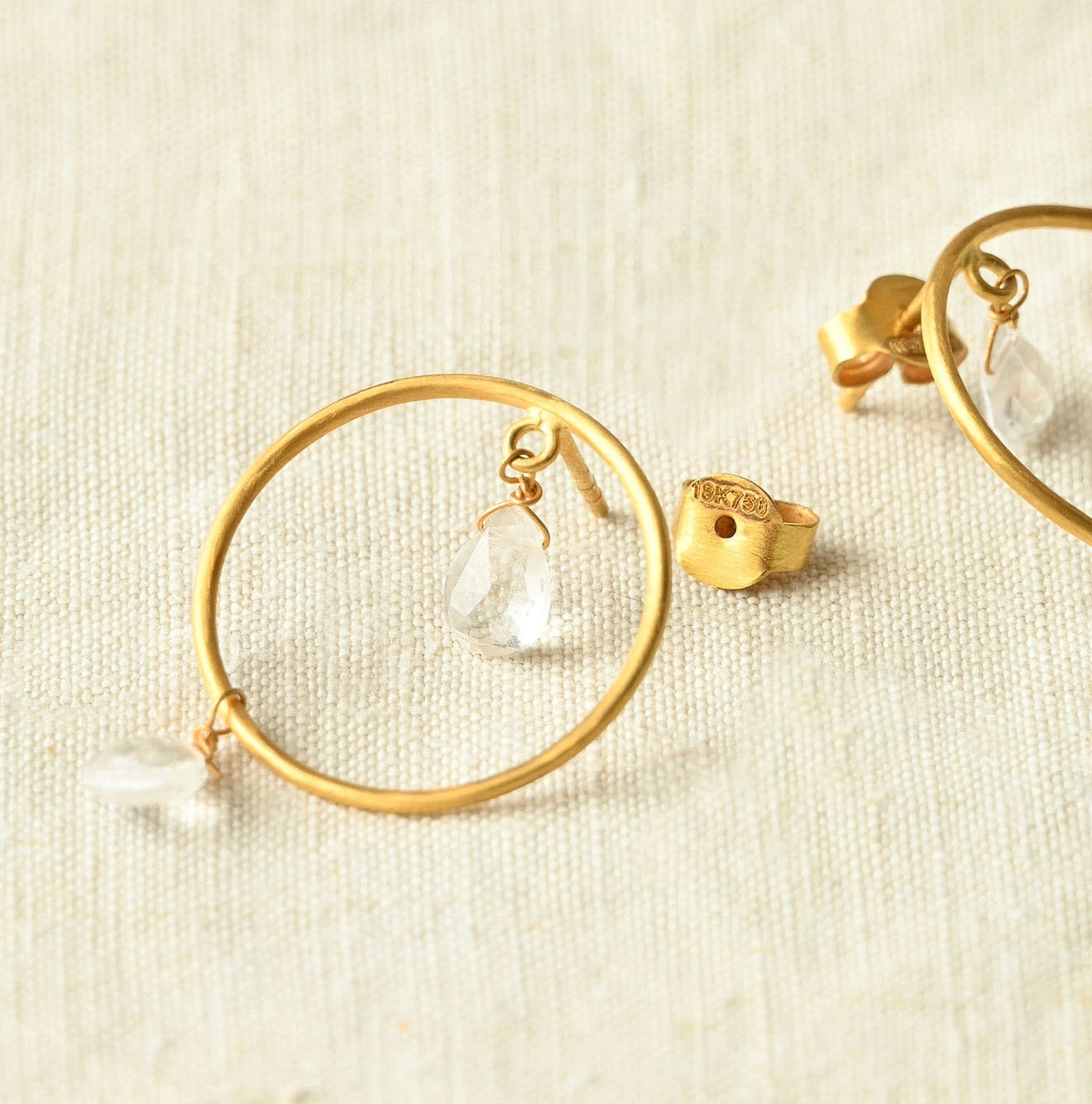 45R(フォーティファイブアール) |パトアシュ ストーン×ゴールドリングのピアス