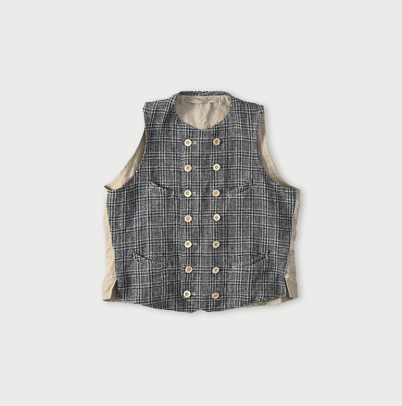 45R(フォーティファイブアール) |綿麻ツイードのダブルベスト