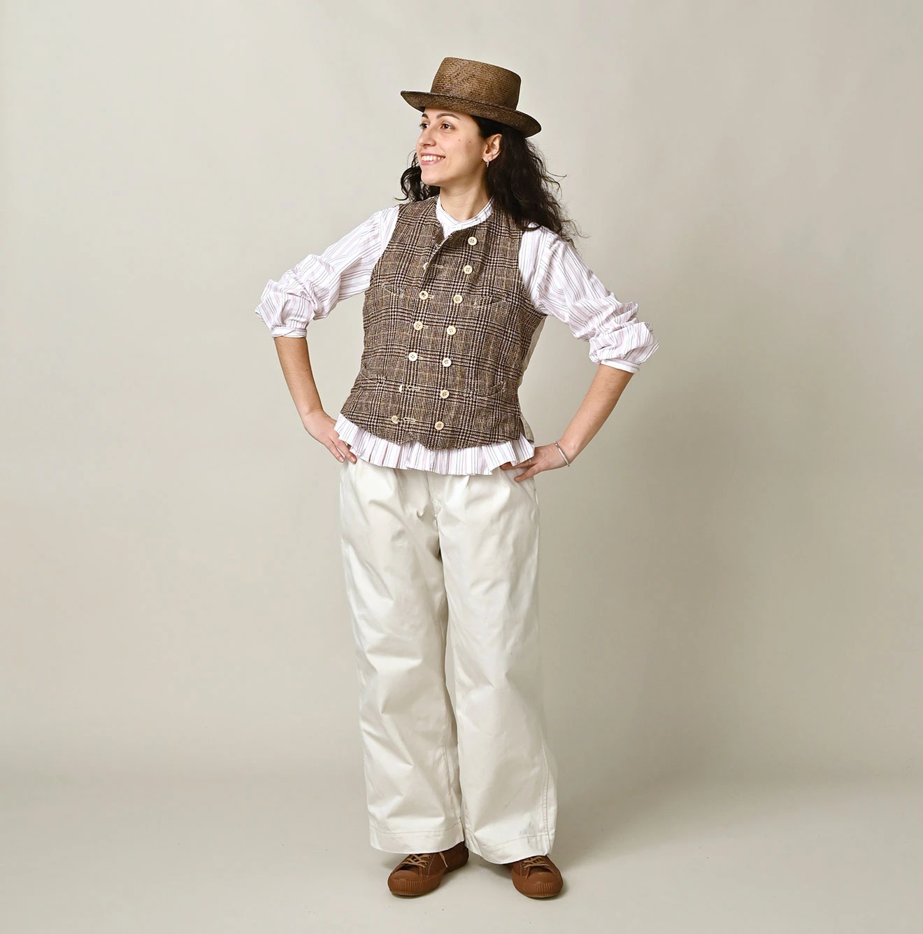 45R(フォーティファイブアール) |綿麻ツイードのダブルベスト