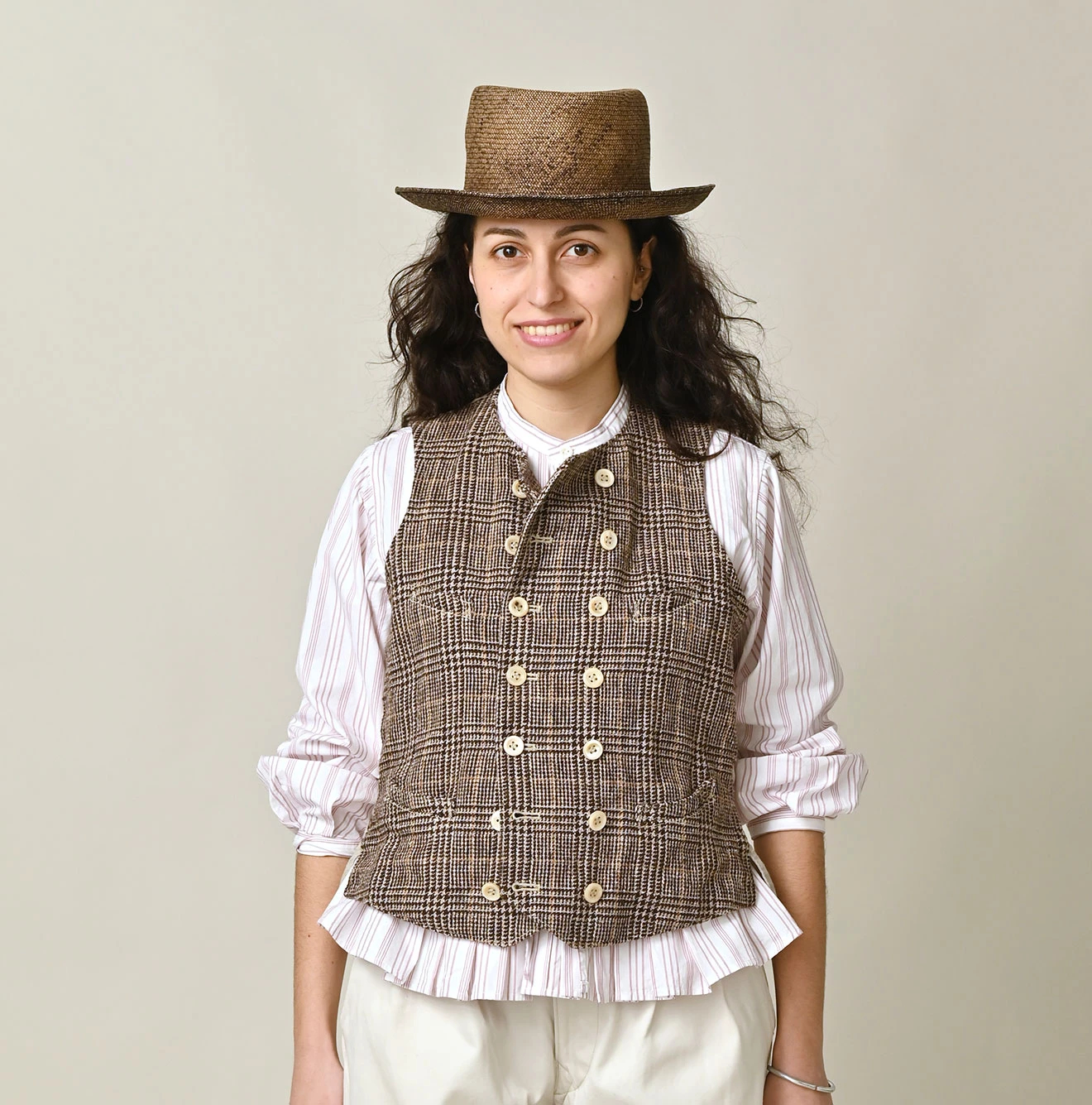 45R(フォーティファイブアール) |綿麻ツイードのダブルベスト