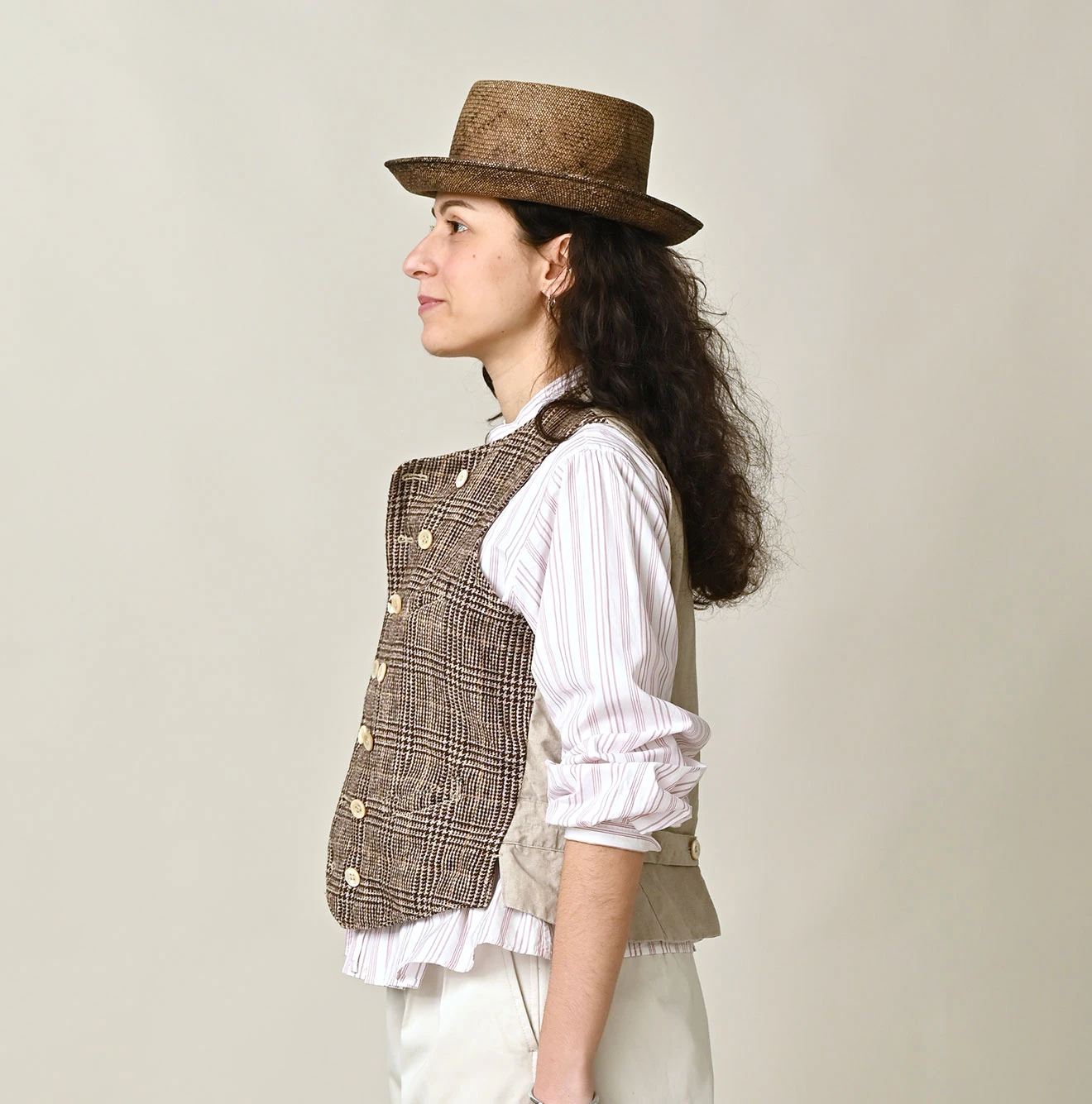 45R(フォーティファイブアール) |綿麻ツイードのダブルベスト