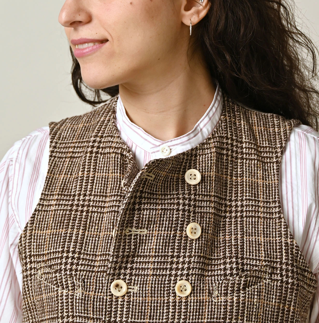 45R(フォーティファイブアール) |綿麻ツイードのダブルベスト