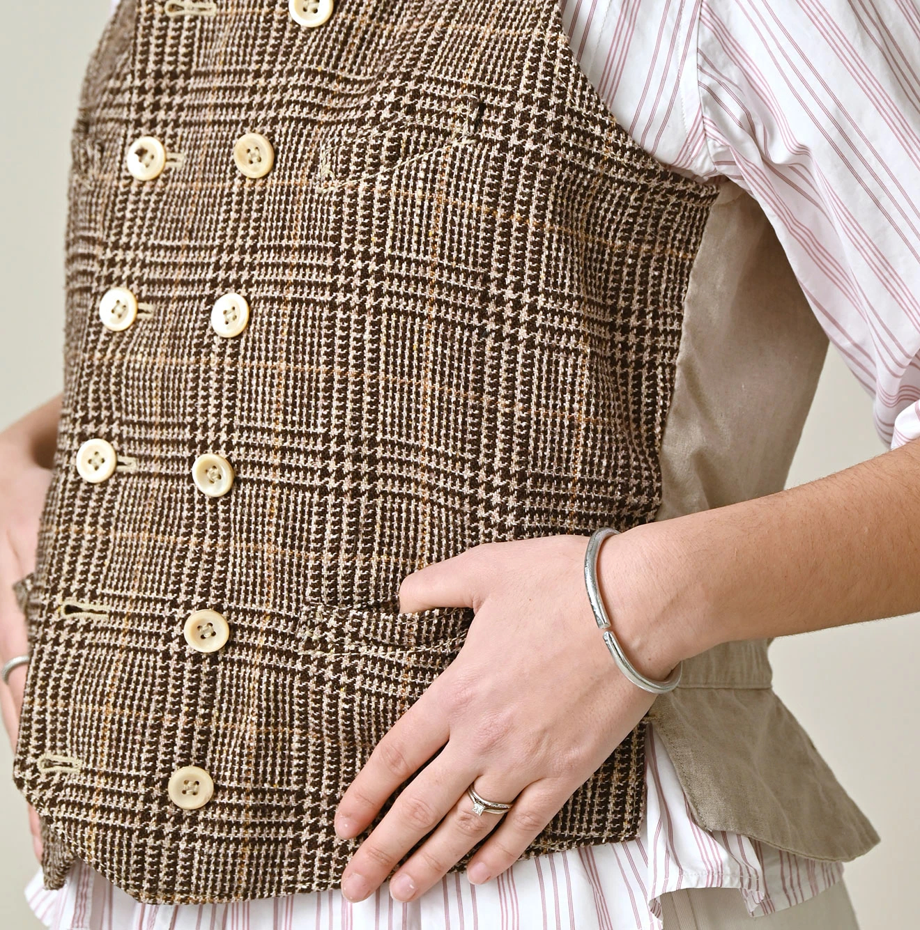 45R(フォーティファイブアール) |綿麻ツイードのダブルベスト