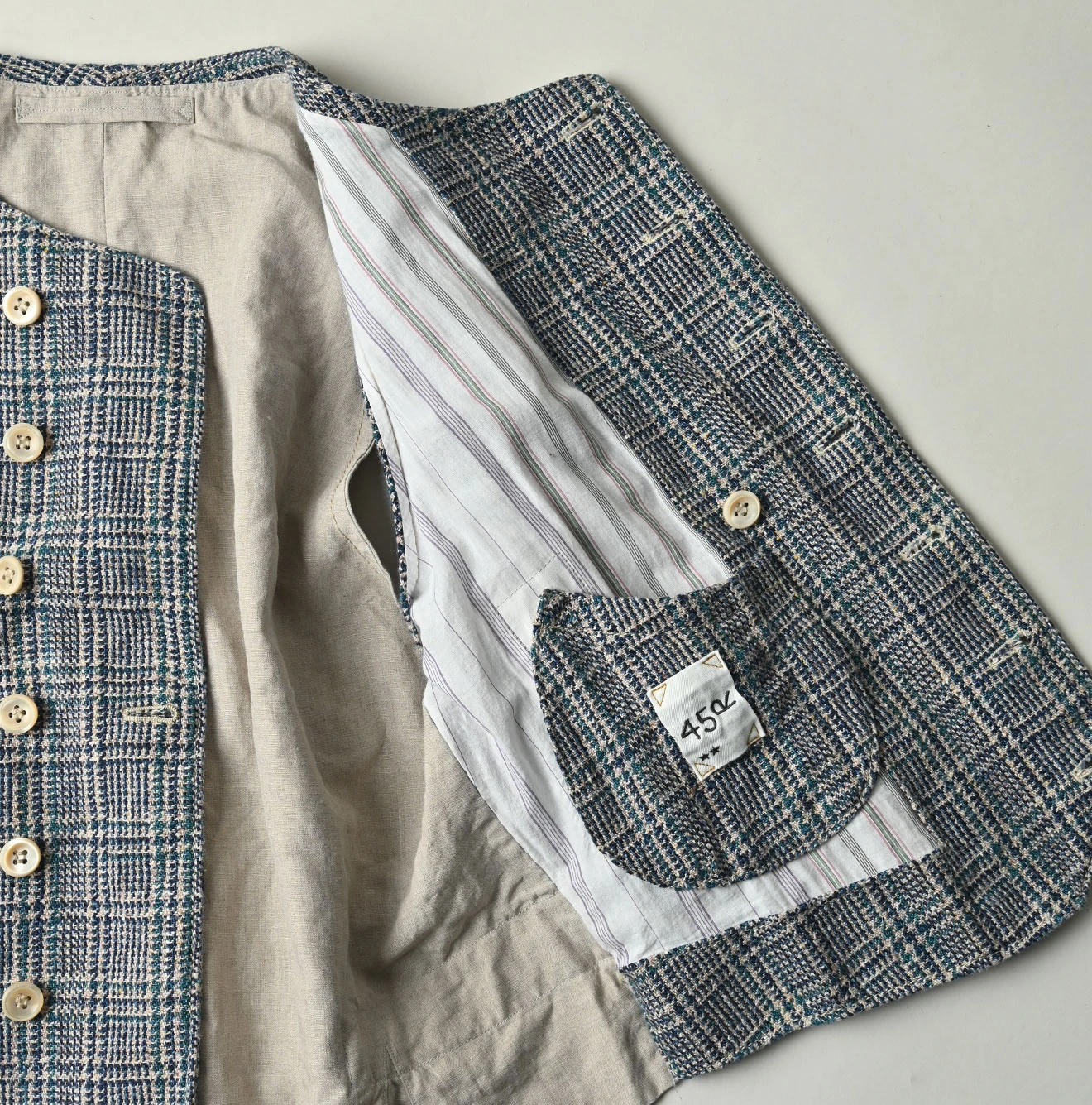 45R(フォーティファイブアール) |綿麻ツイードのダブルベスト