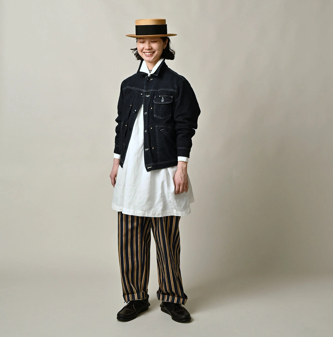 45R(フォーティファイブアール) |デニム天竺のGジャン（インディゴ）