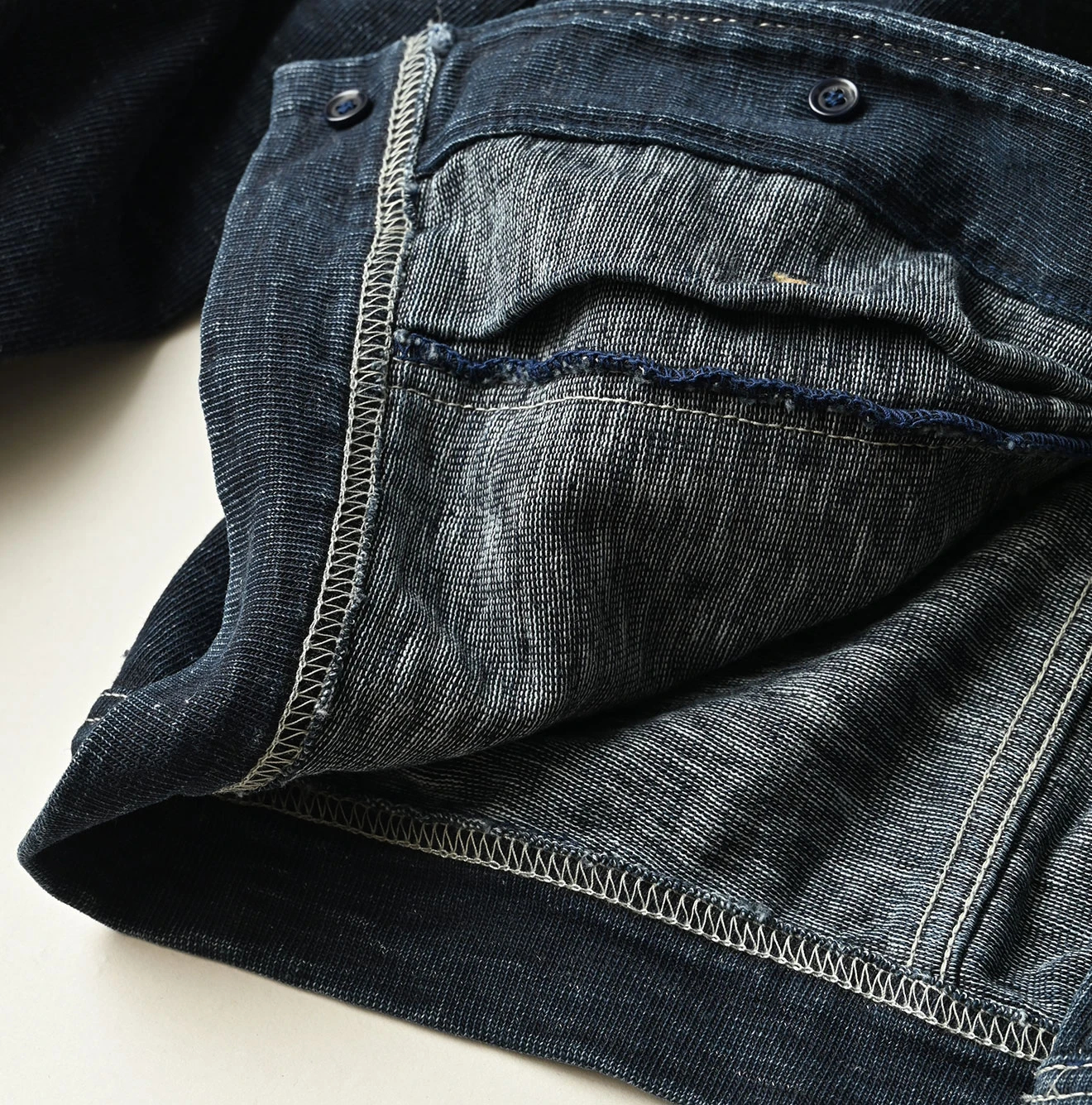 45R(フォーティファイブアール) |デニム天竺のGジャン（インディゴ）