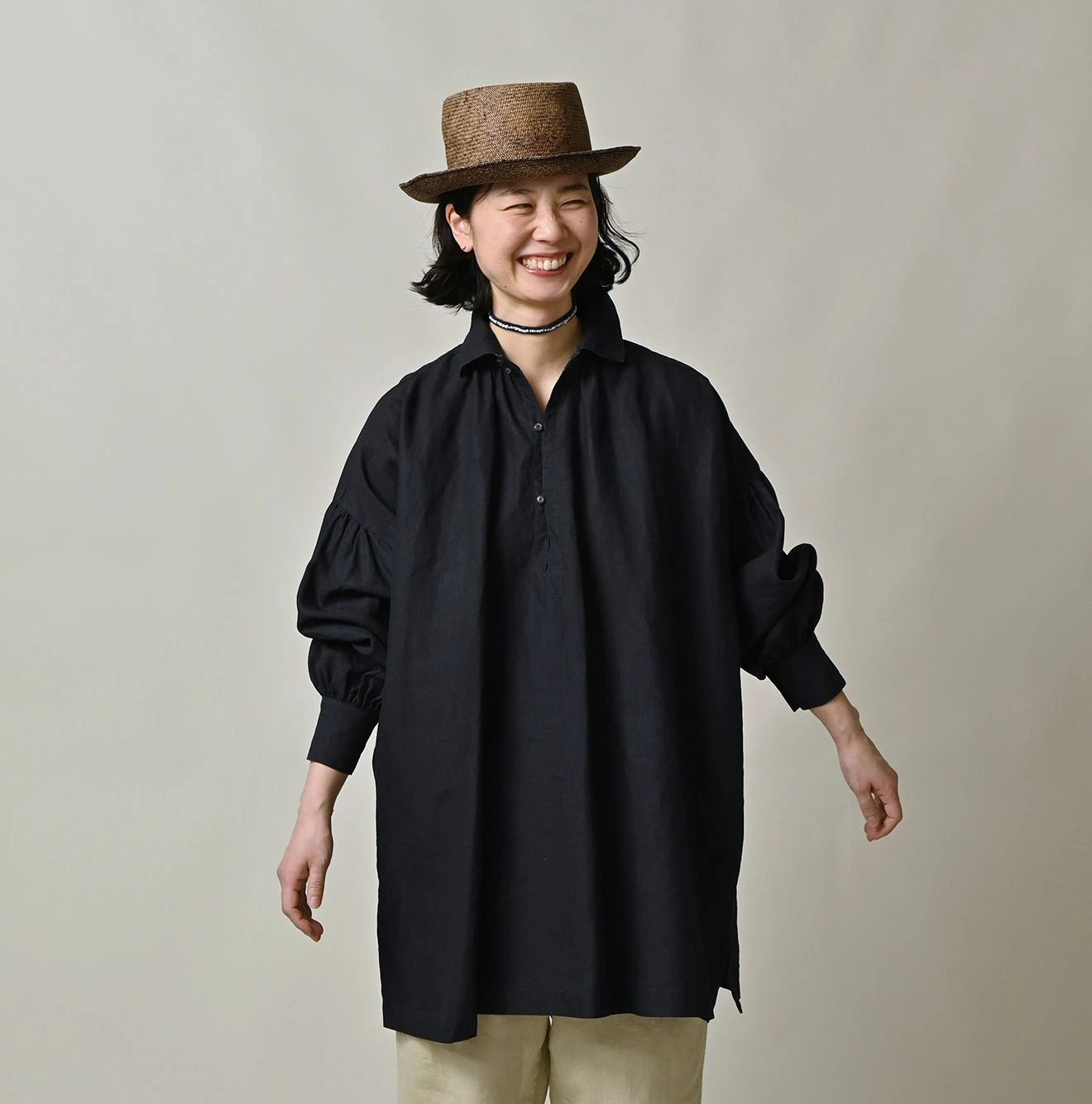 45R(フォーティファイブアール) |60リネンのスモックシャツ（インディゴ）