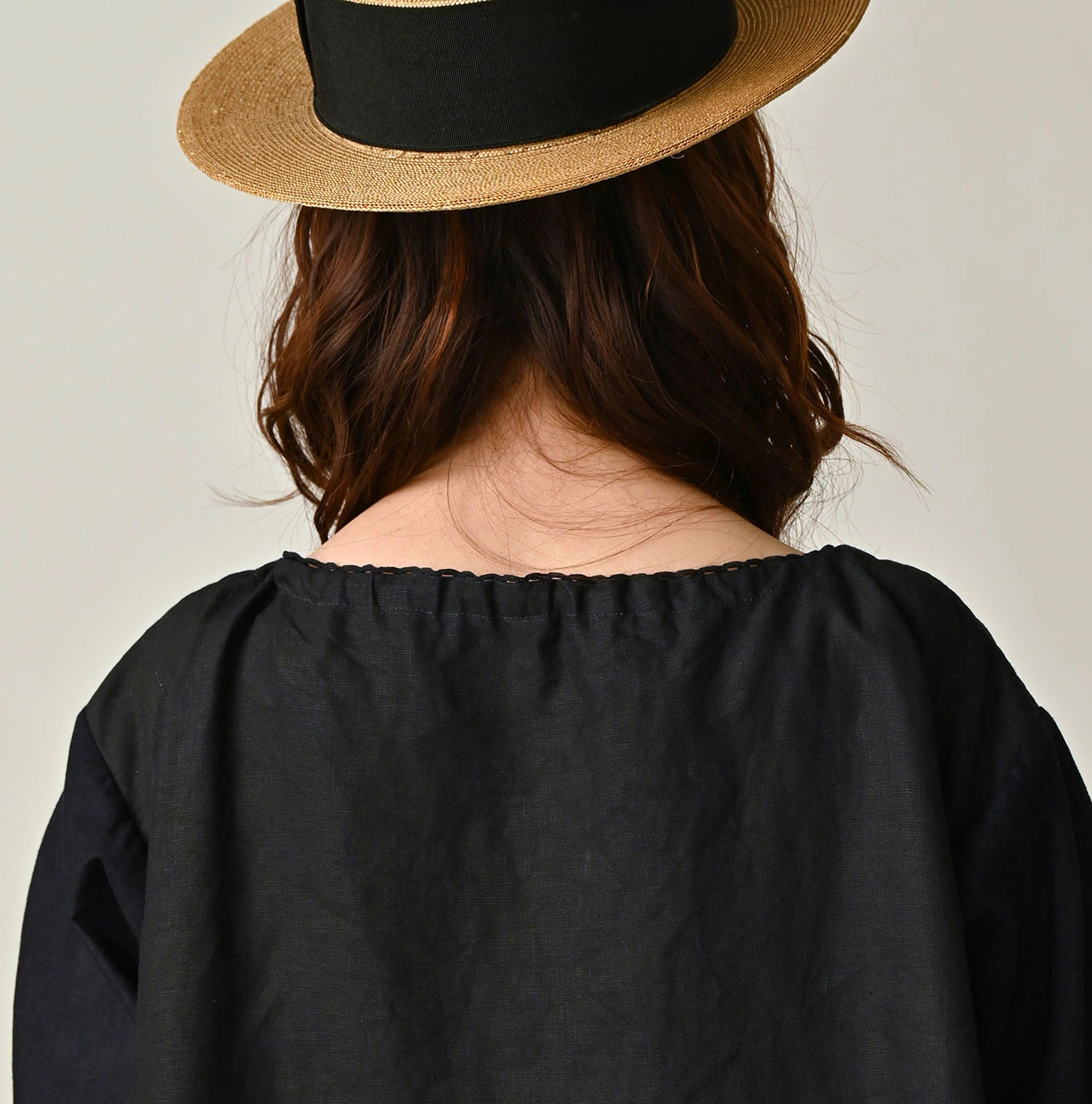 45R(フォーティファイブアール) |リネンクロスのサックドレス（インディゴ）