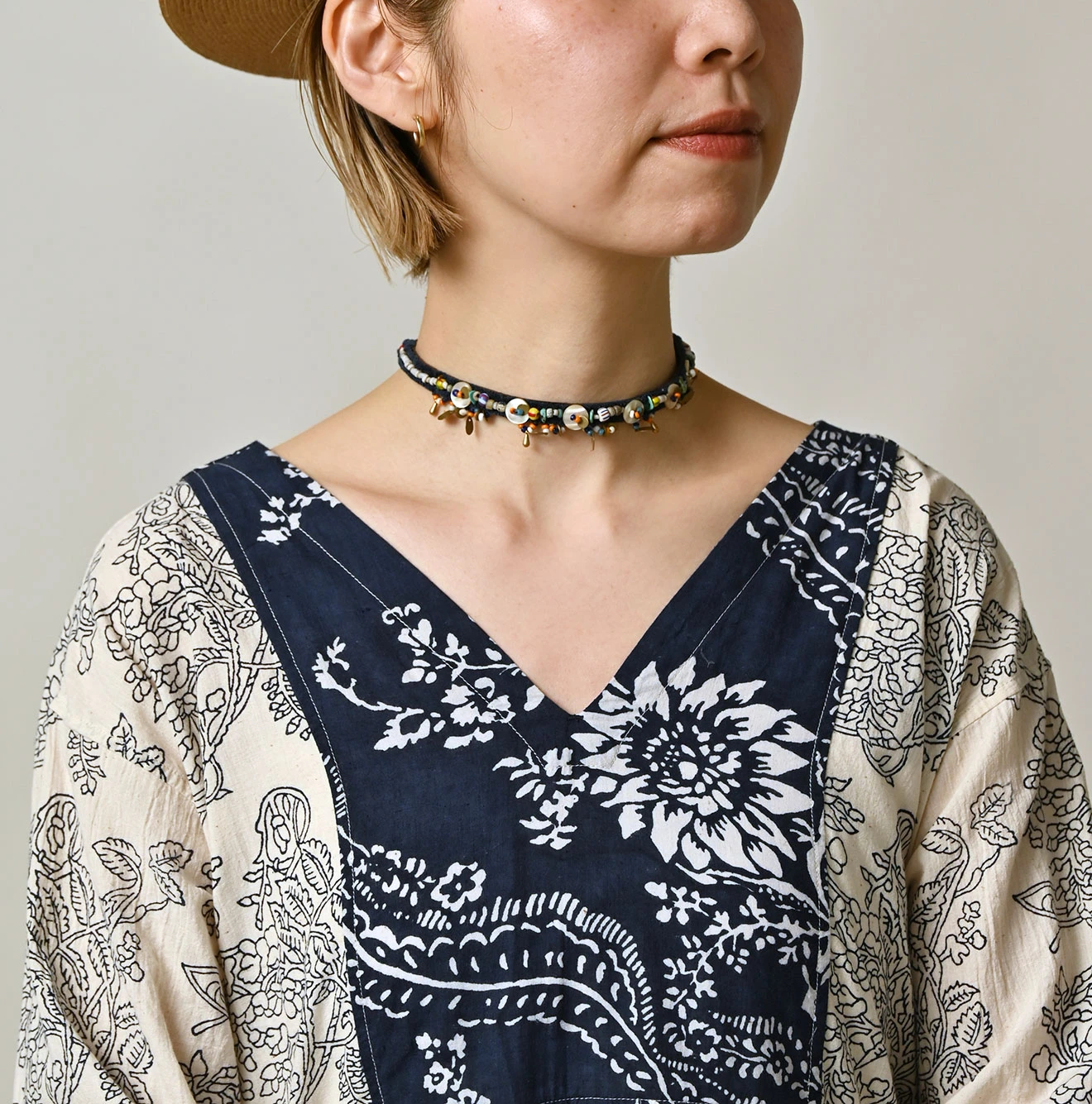 45R(フォーティファイブアール) |インドカディブロックプリントのパッチワークドレス