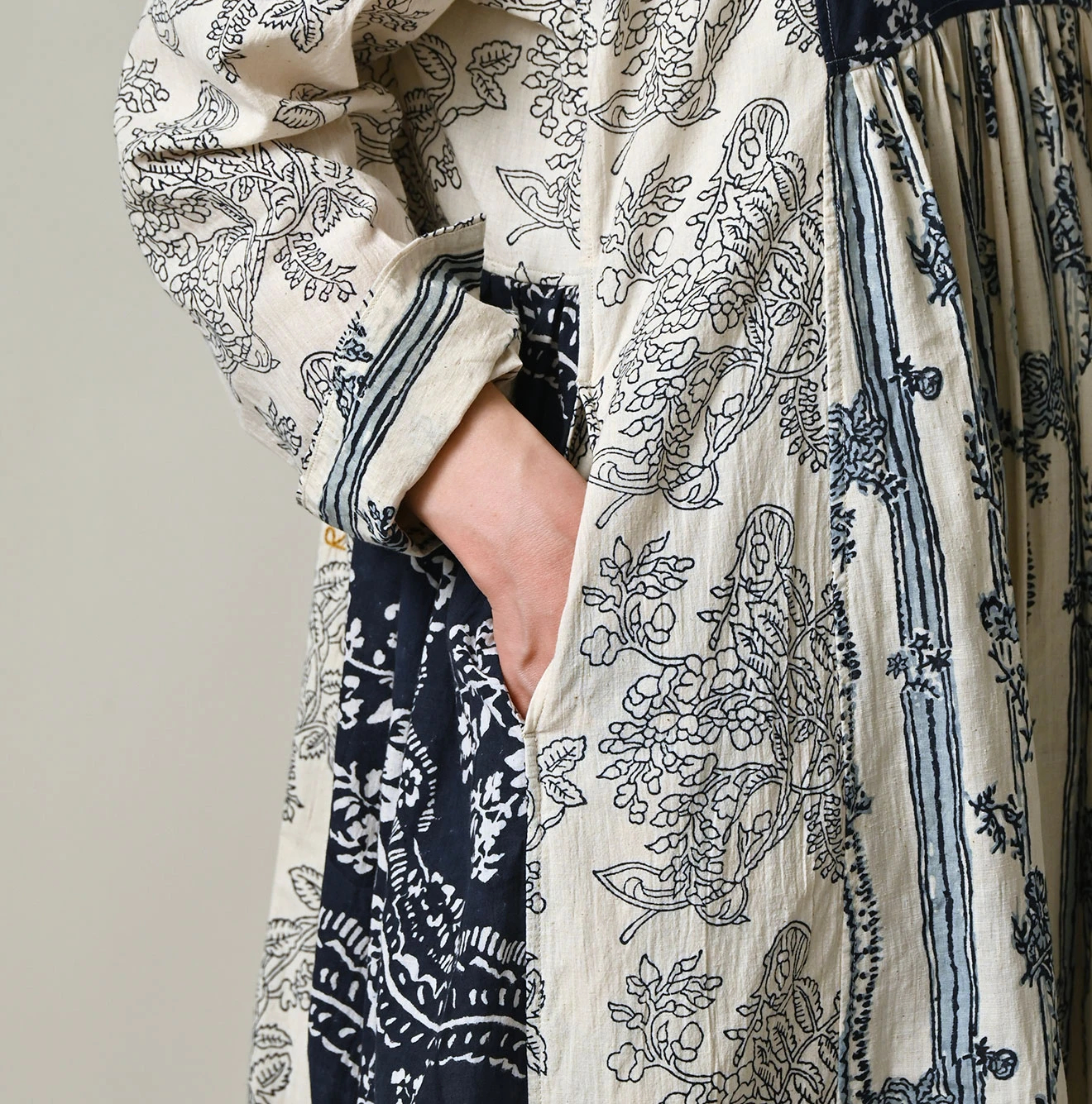 45R(フォーティファイブアール) |インドカディブロックプリントのパッチワークドレス