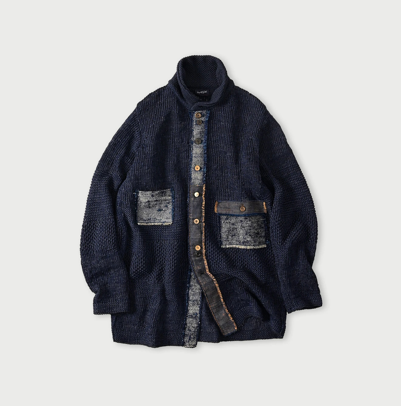 45R(フォーティファイブアール) |リネンギマのパッチワークロングカーディガン