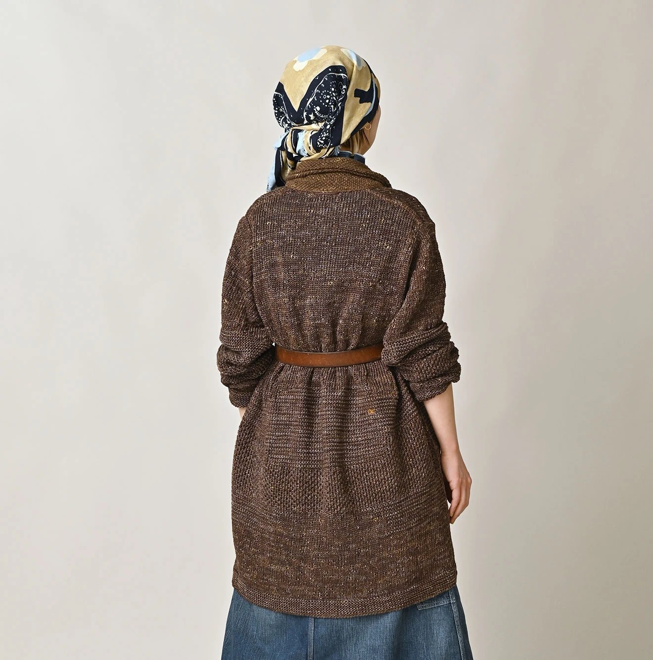 45R(フォーティファイブアール) |リネンギマのパッチワークロングカーディガン