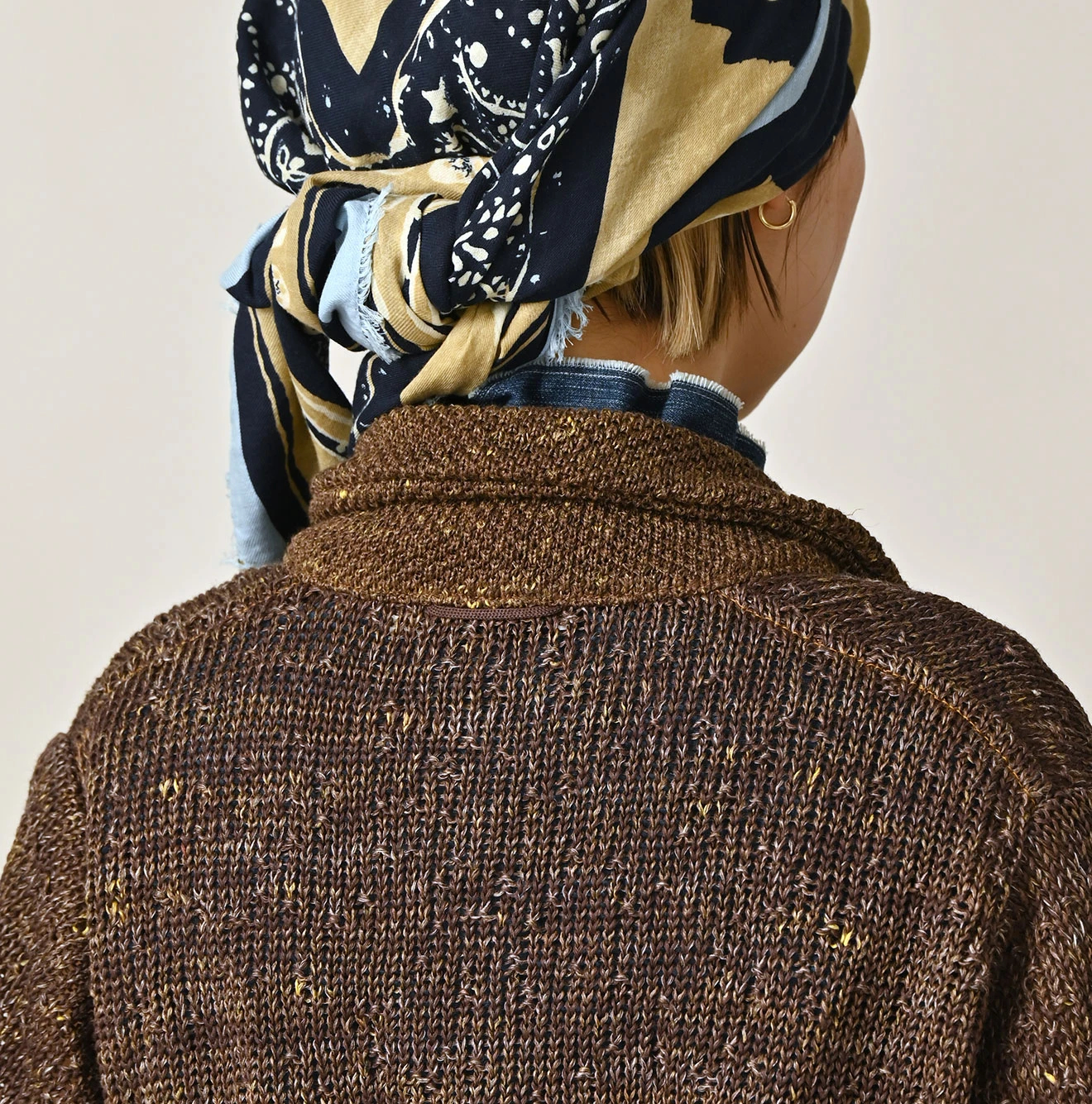 45R(フォーティファイブアール) |リネンギマのパッチワークロングカーディガン