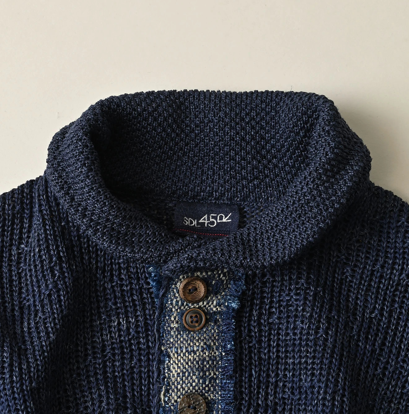 45R(フォーティファイブアール) |リネンギマのパッチワークロングカーディガン