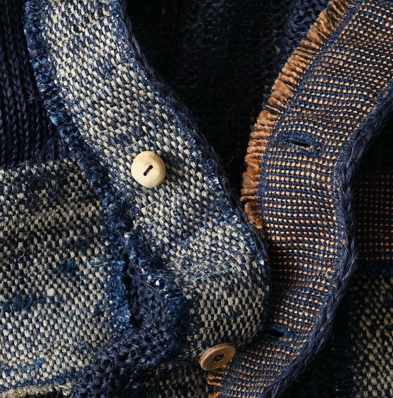 45R(フォーティファイブアール) |リネンギマのパッチワークロングカーディガン