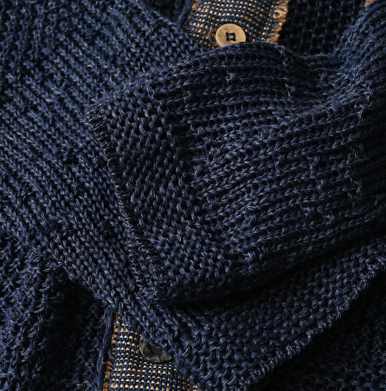 45R(フォーティファイブアール) |リネンギマのパッチワークロングカーディガン